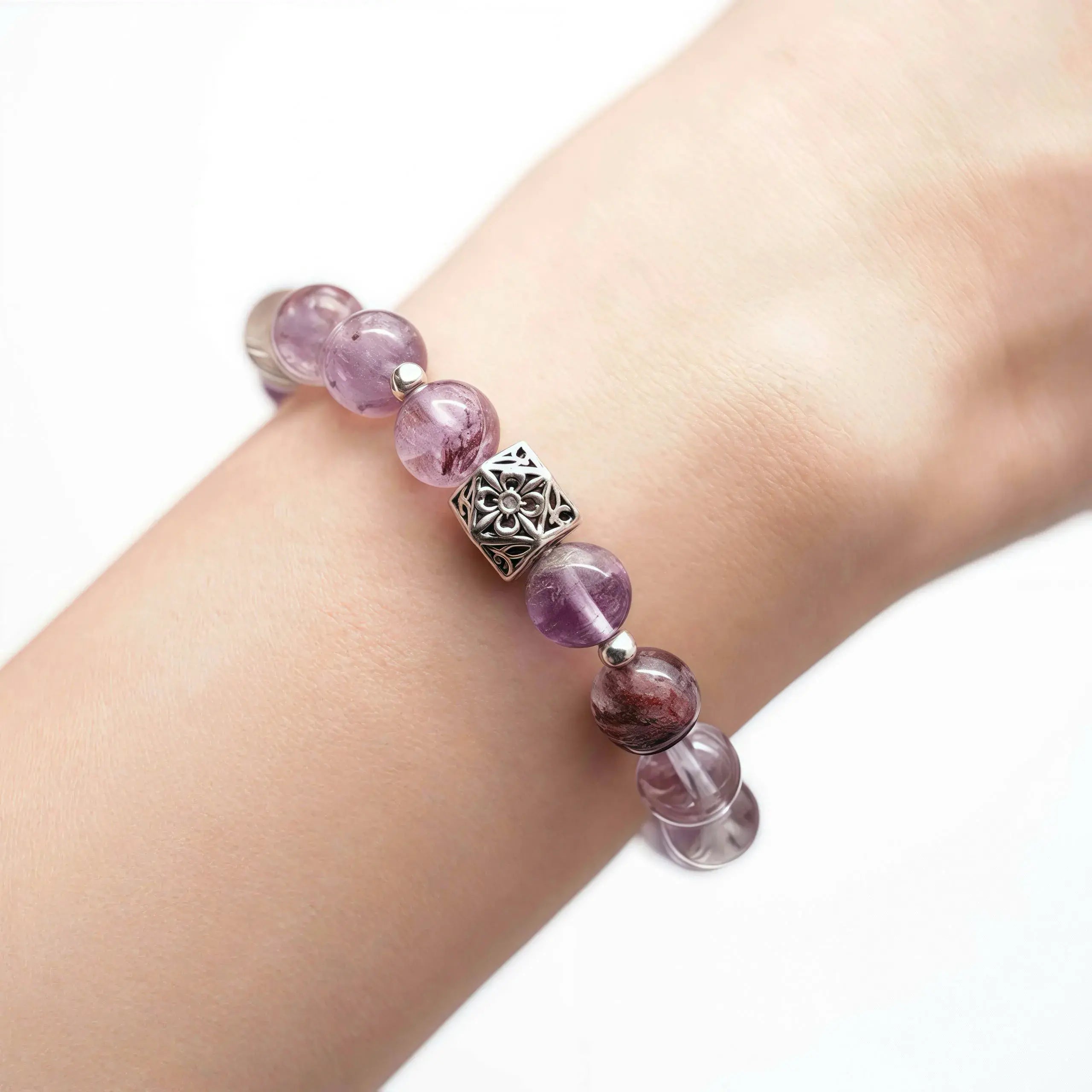 Purple Phantom Quartz Bracelet – Lavender Mirage