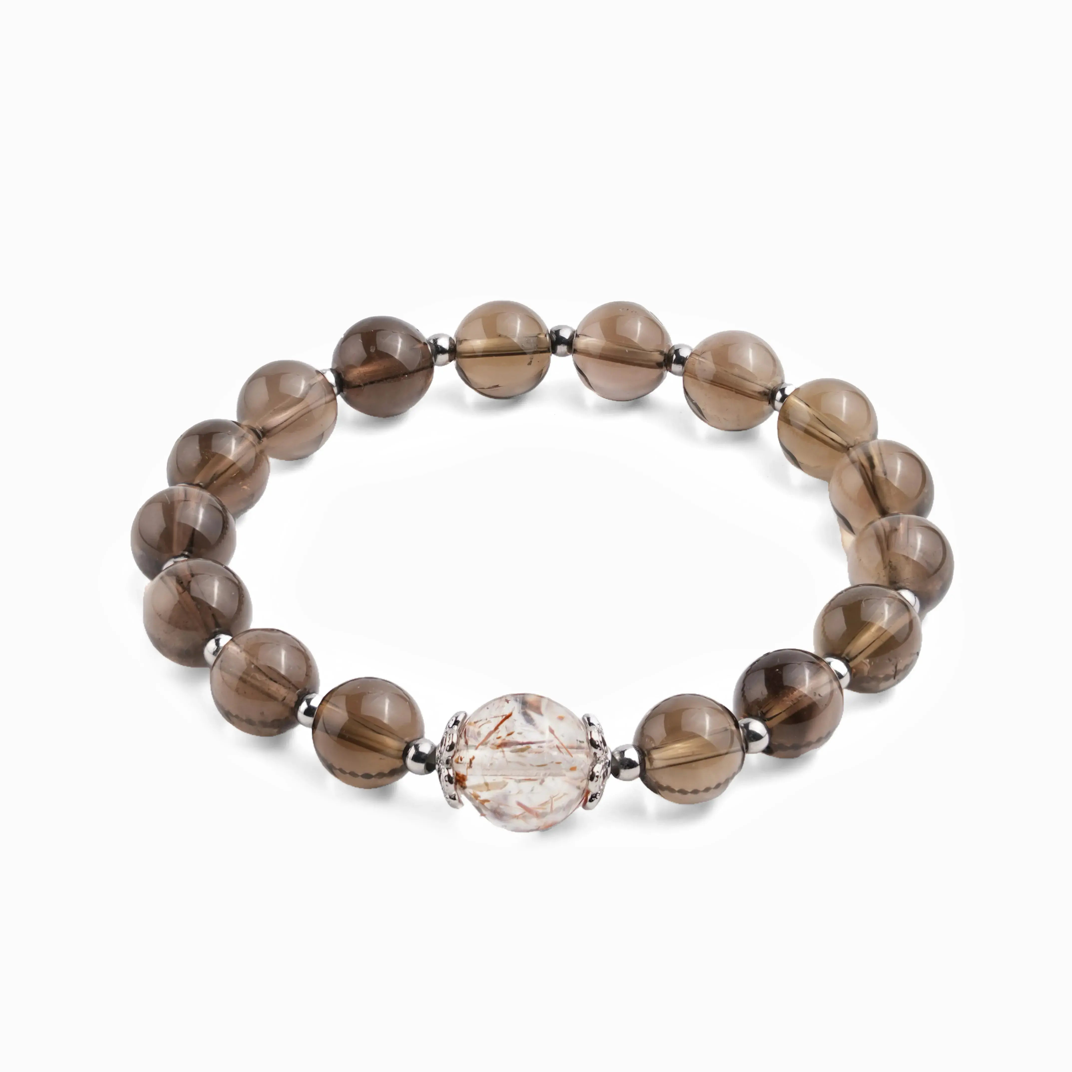 Smoky Quartz Super Seven Crystal Bracelet - Stellar Night