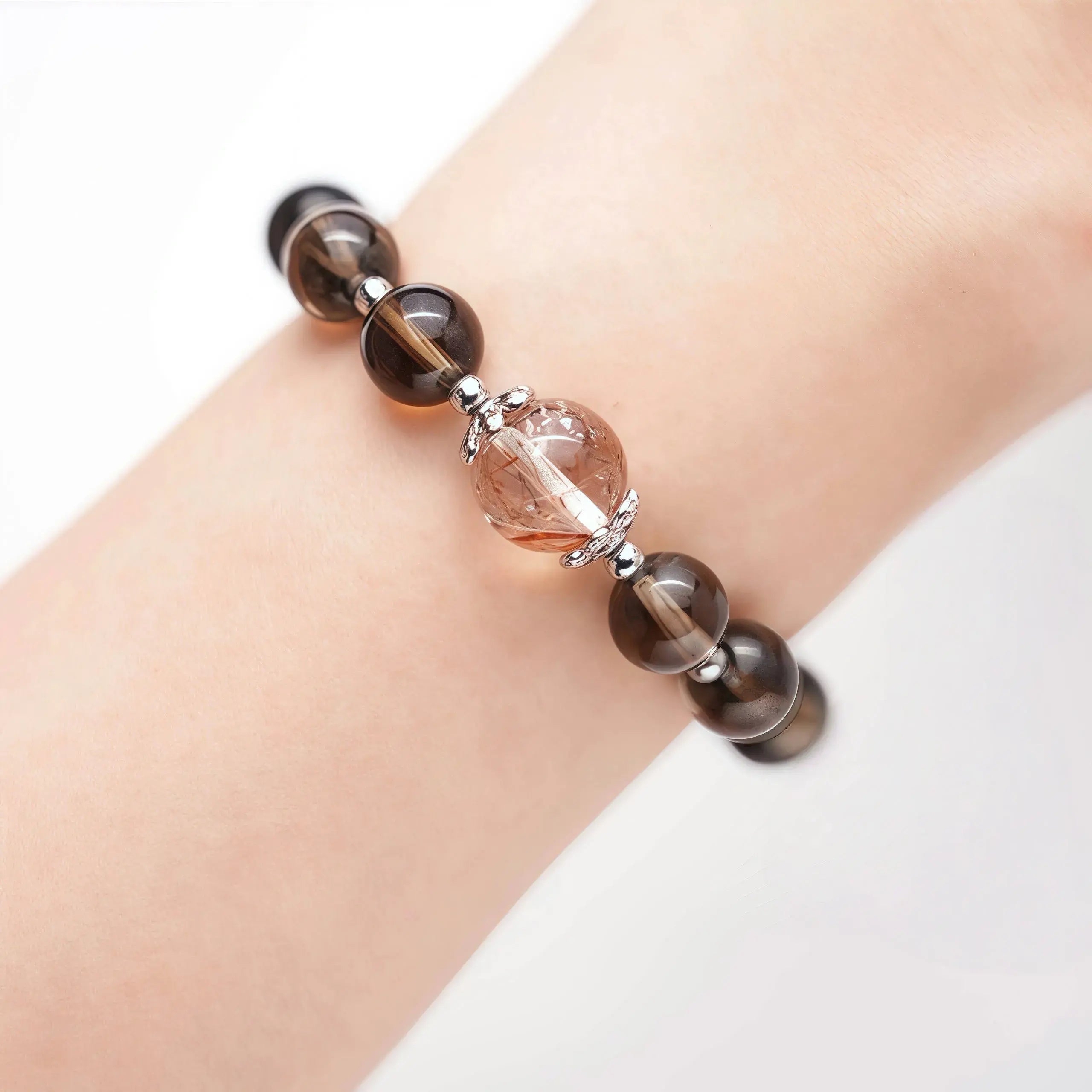 Smoky Quartz Super Seven Crystal Bracelet - Stellar Night