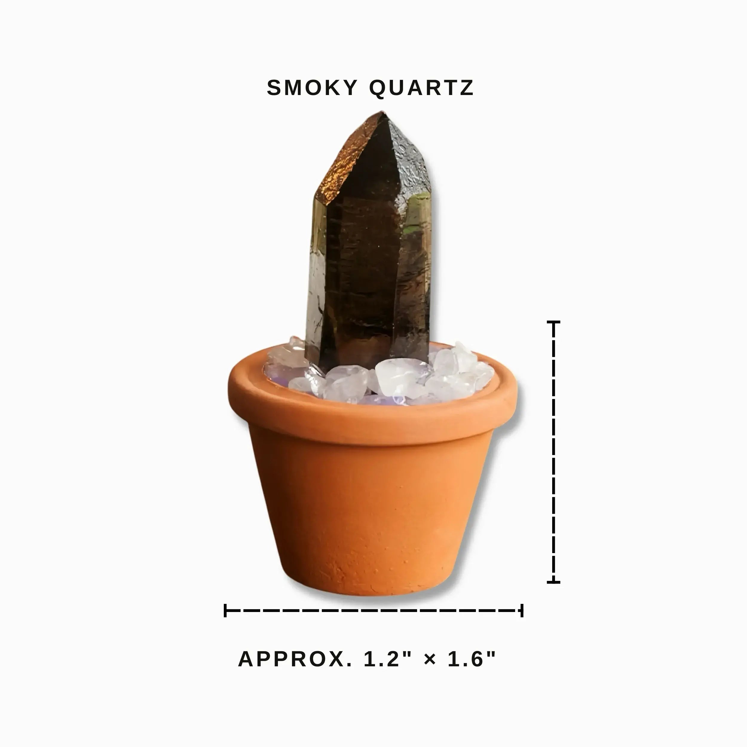Mini Smoky Quartz Cluster Plant – Handmade Spiritual Gift & Desk Decor