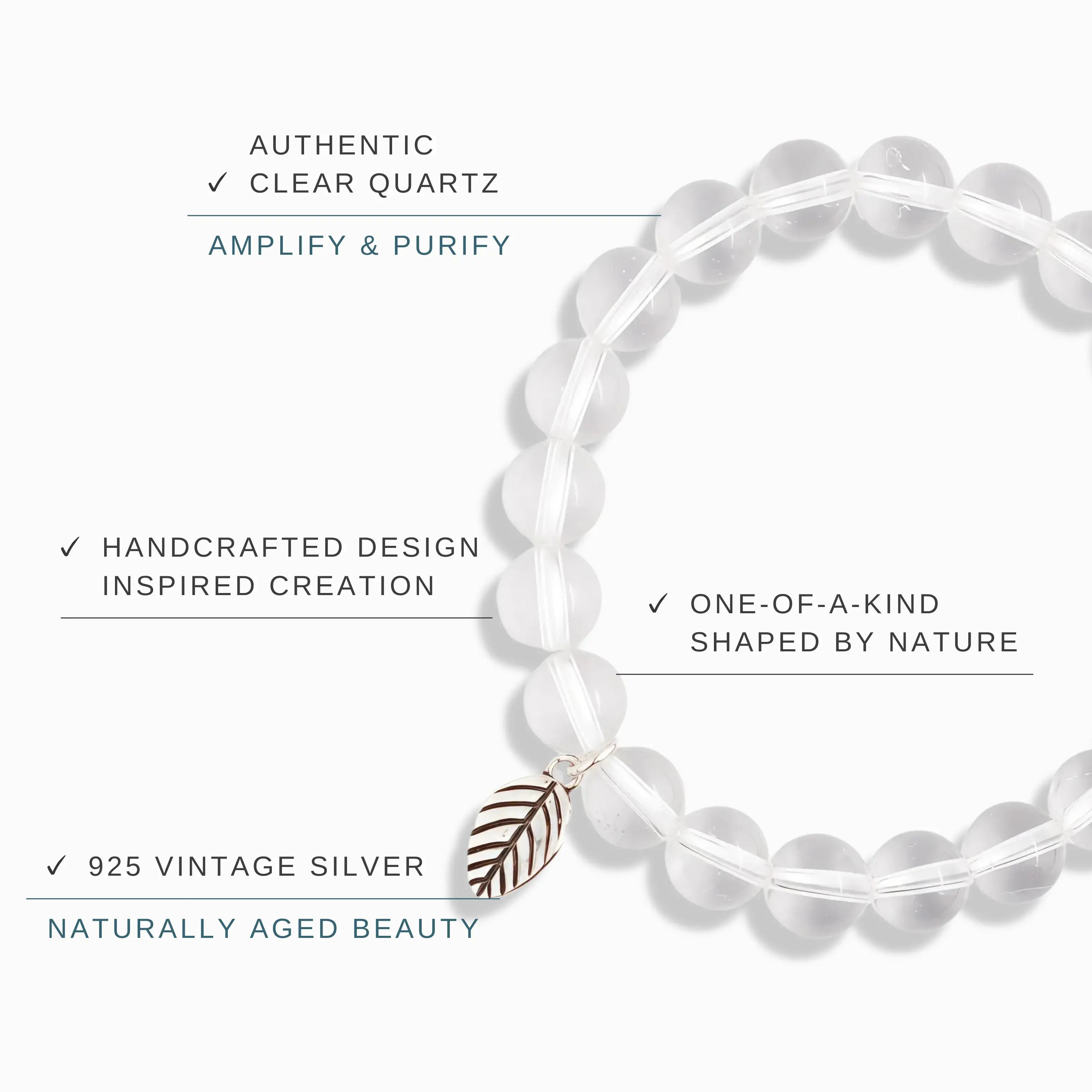 Clear Quartz Bracelet – Leaf of Light