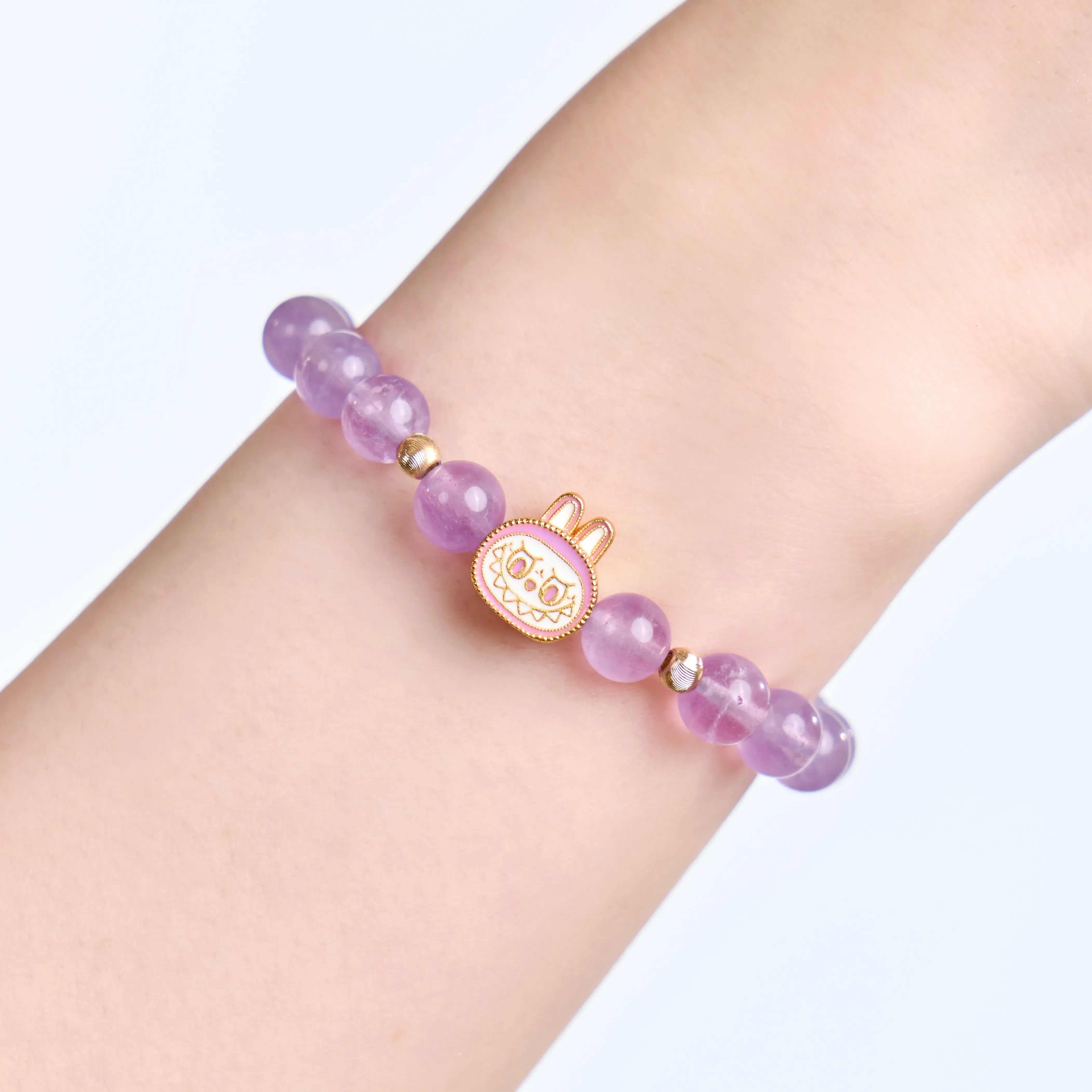 Labubu Lavender Amethyst Bracelet – Dreamy Aura