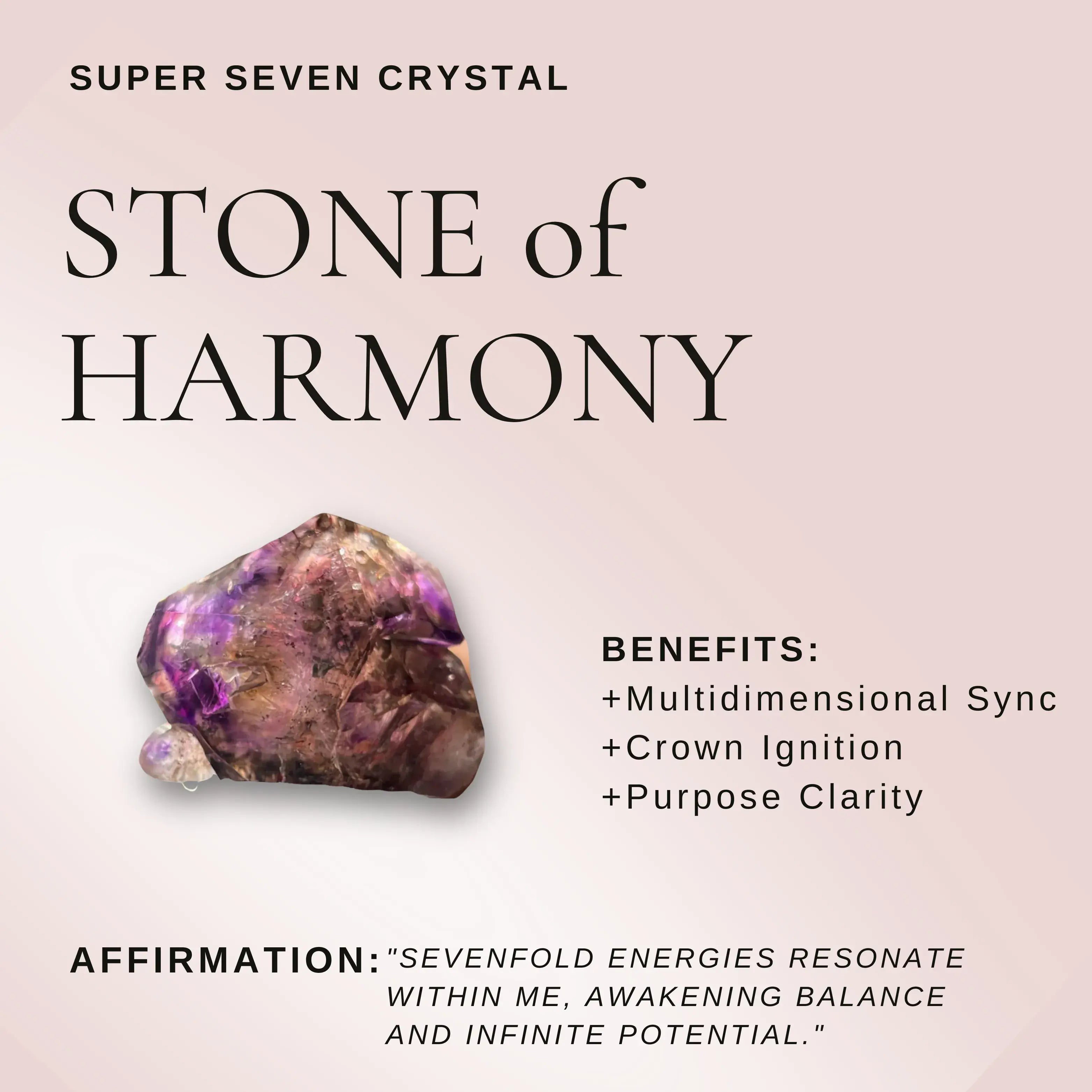 Smoky Quartz Super Seven Crystal Bracelet - Stellar Night