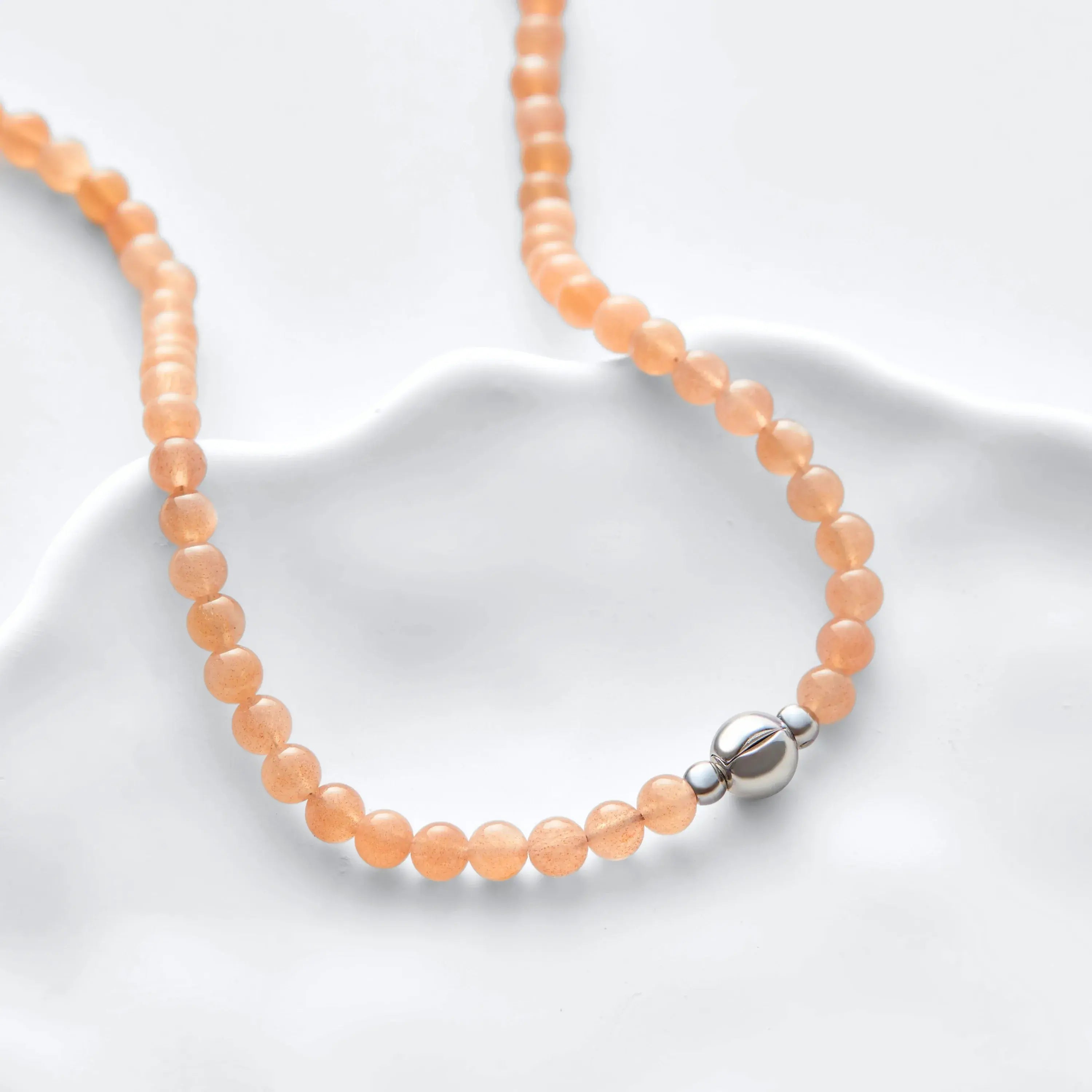 Orange Moonstone Magnetic Clasp Necklace