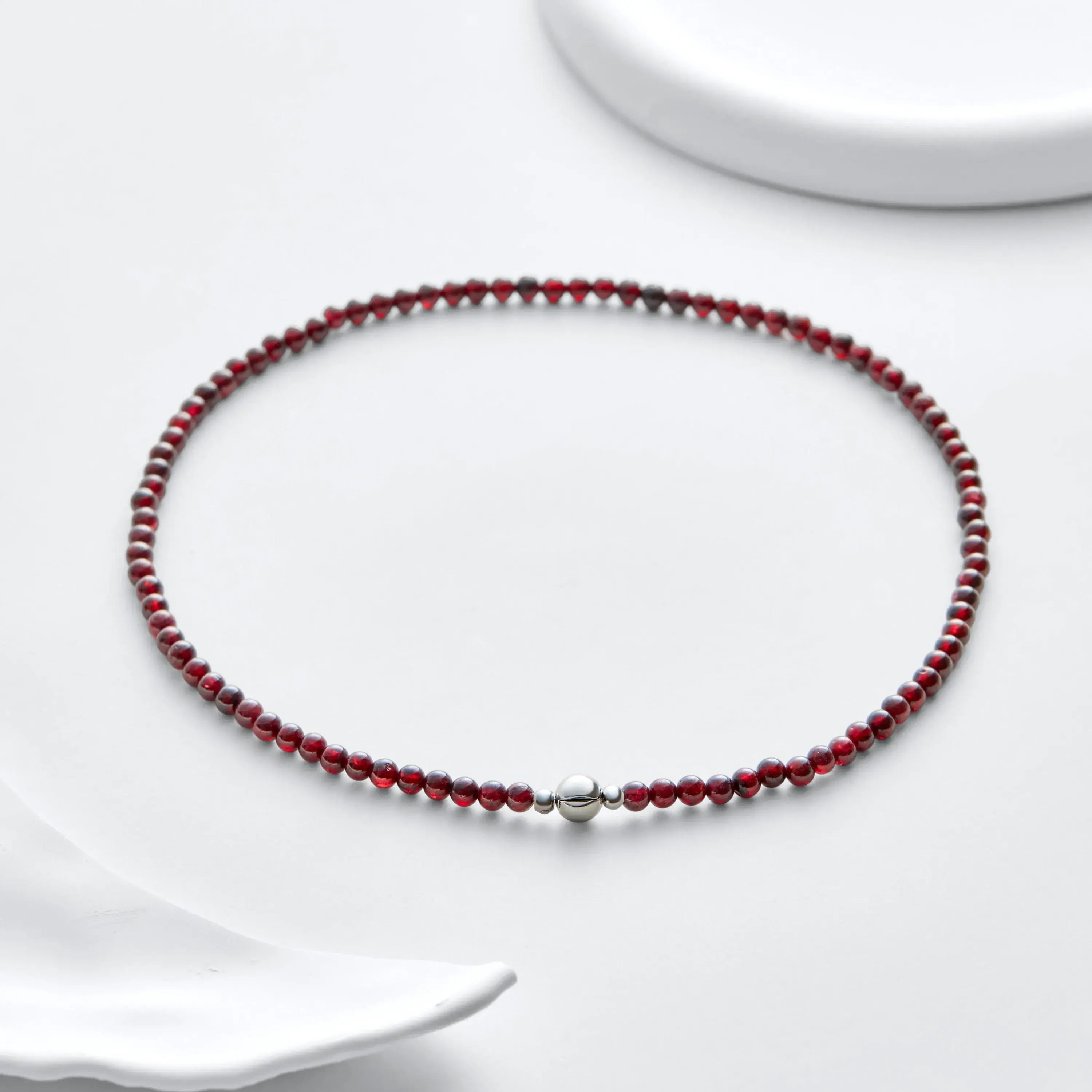 Garnet Magnetic Clasp Necklace