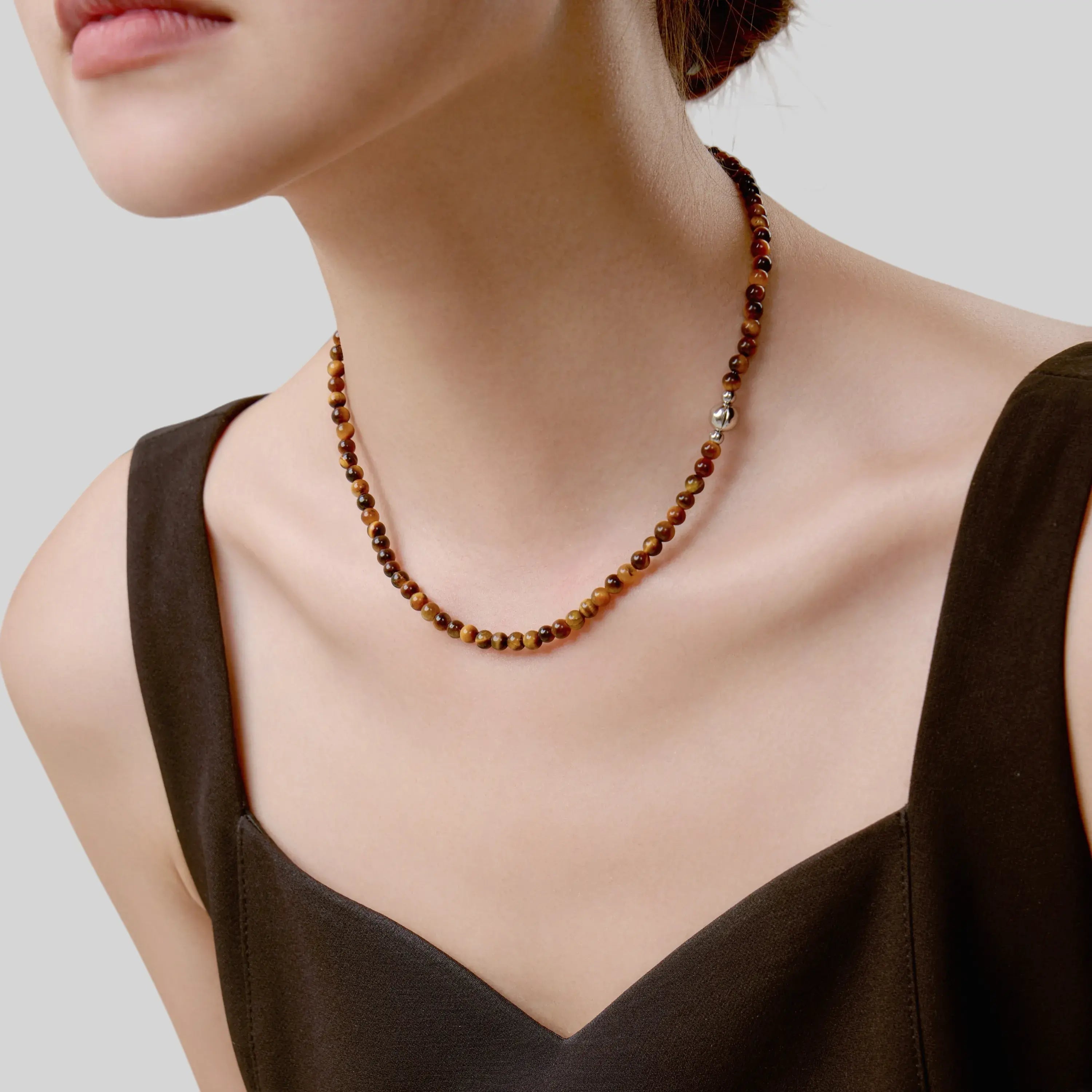 Tiger's Eye Magnetic Clasp Necklace