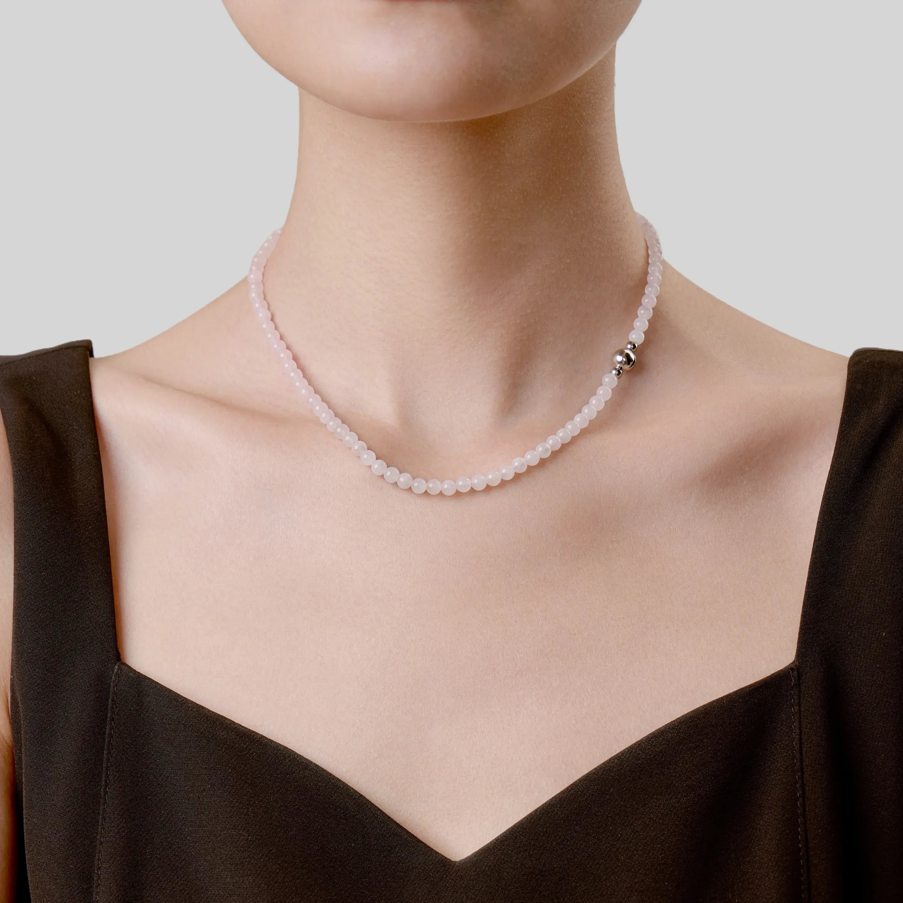 Rose Quartz Magnetic Clasp Necklace