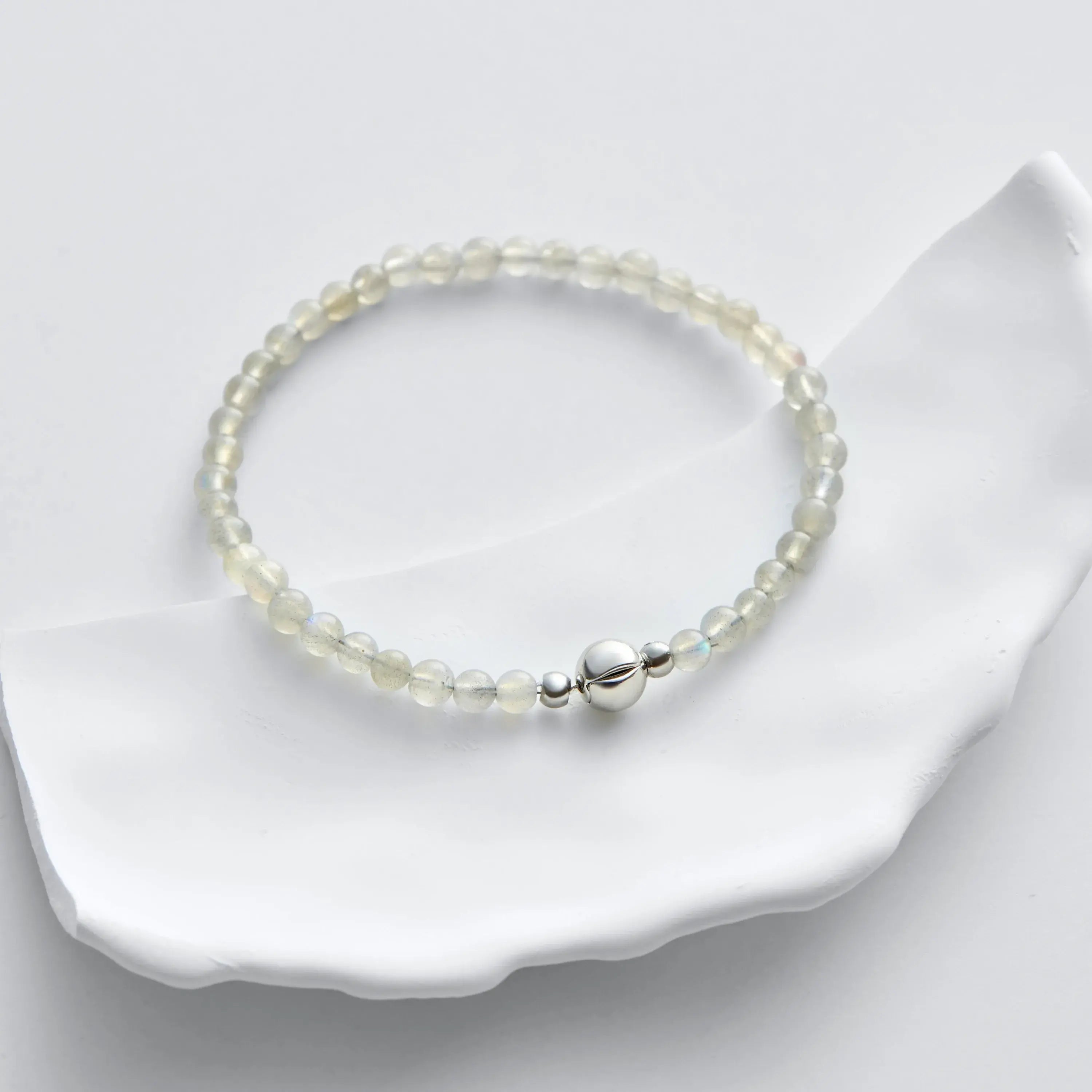 Gray Moonstone Magnetic Clasp Bracelet