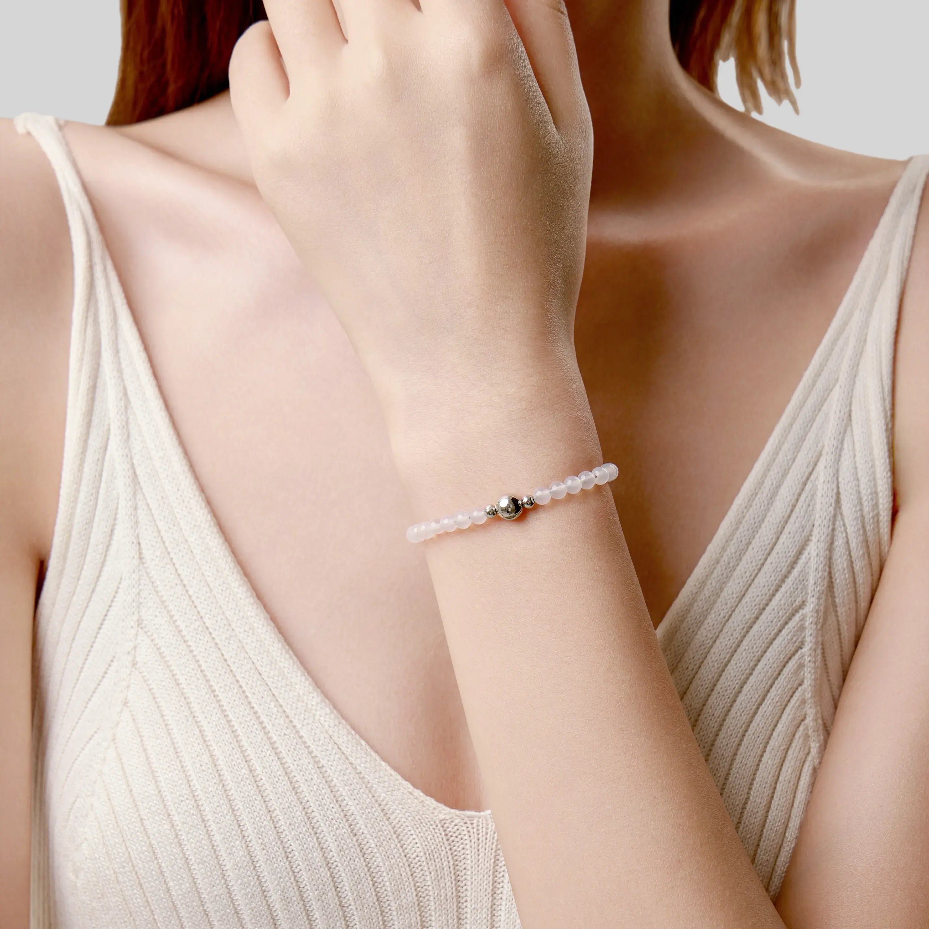 White Jade Magnetic Clasp Bracelet