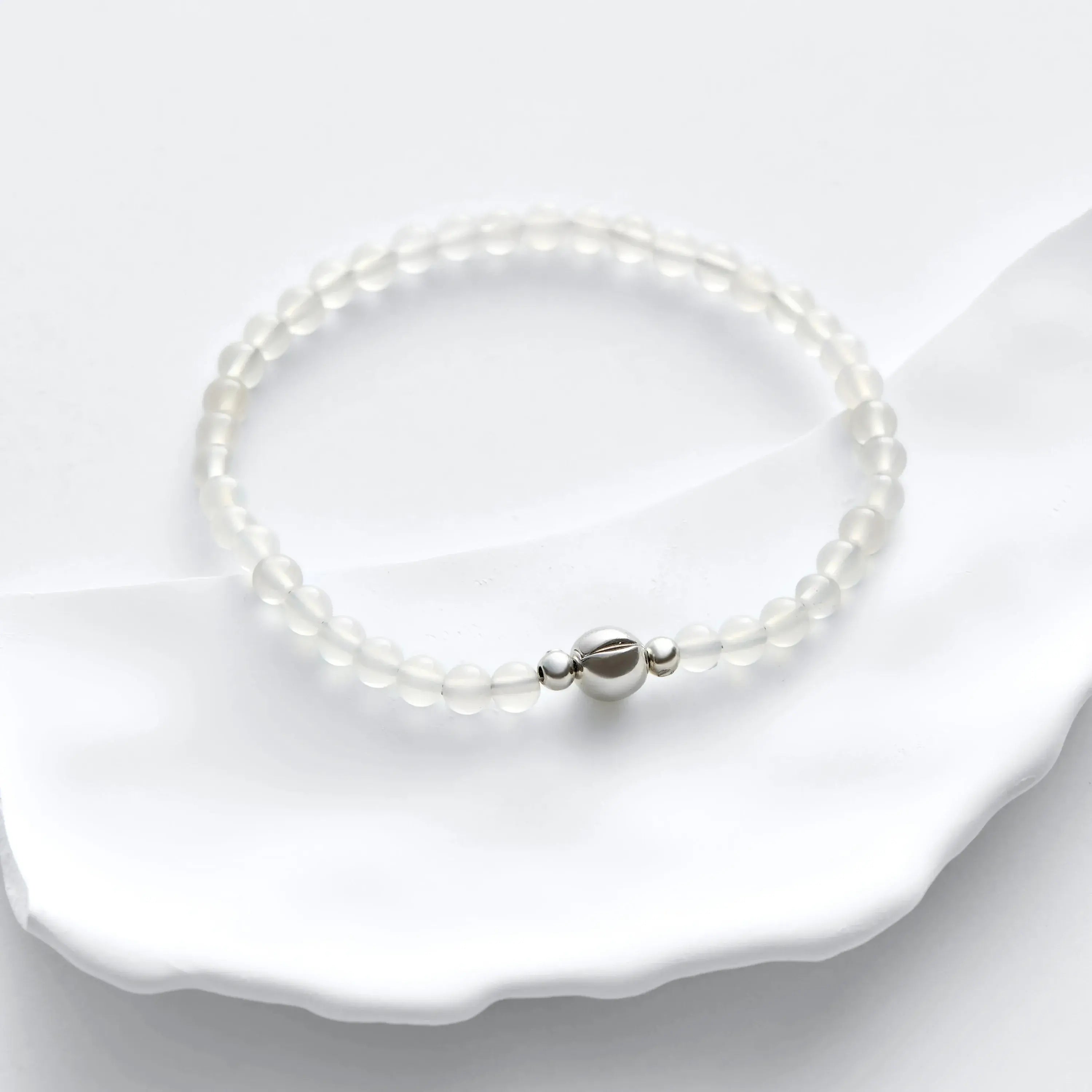 White Jade Magnetic Clasp Bracelet