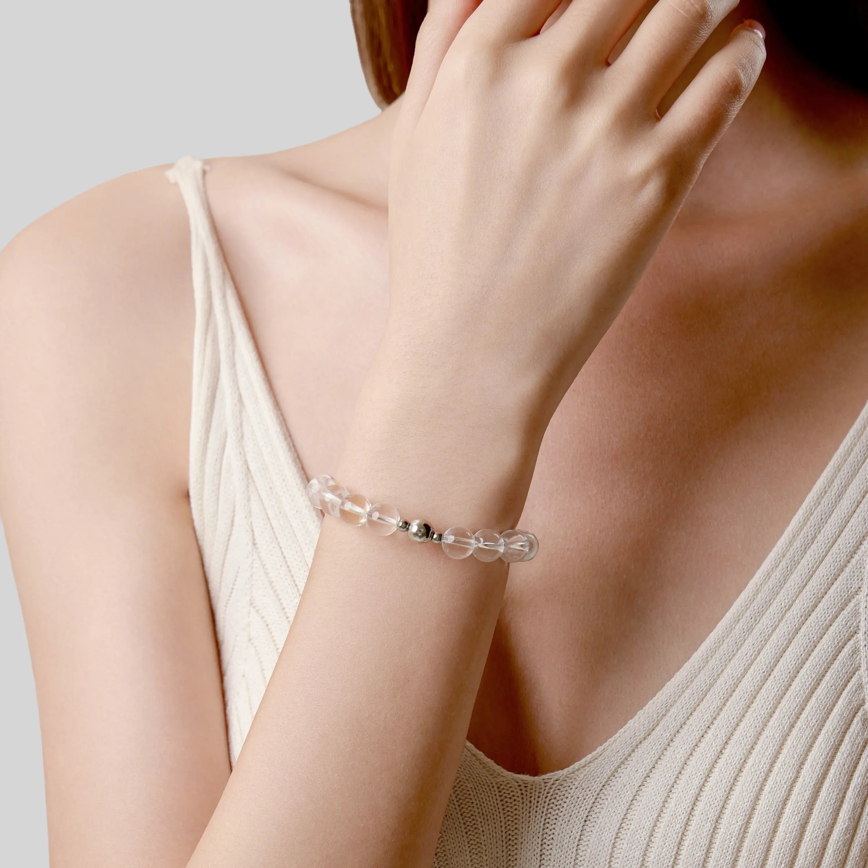 Clear Quartz Magnetic Clasp Bracelet