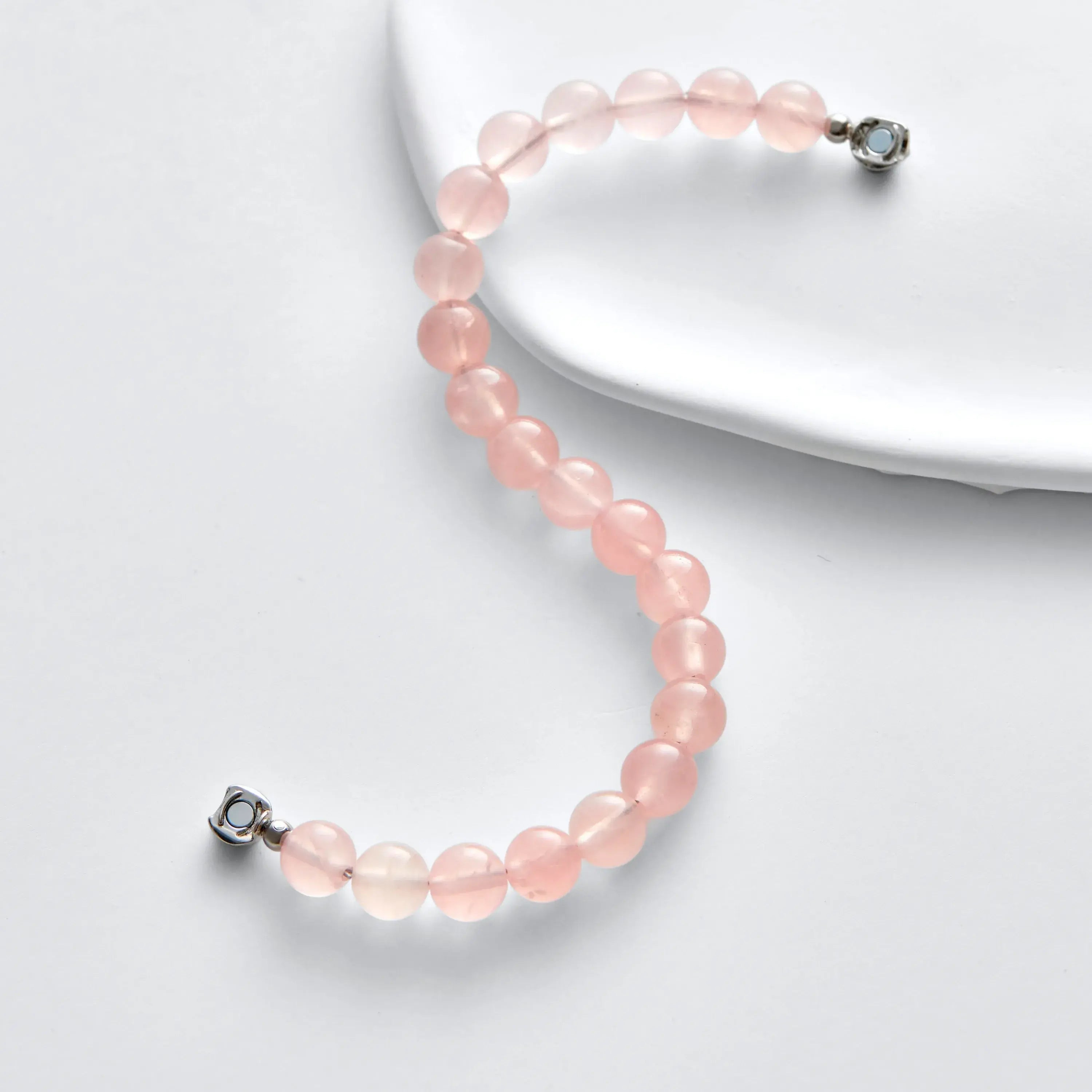 Awakendust Rose Quartz Magnetic Clasp Bracelet