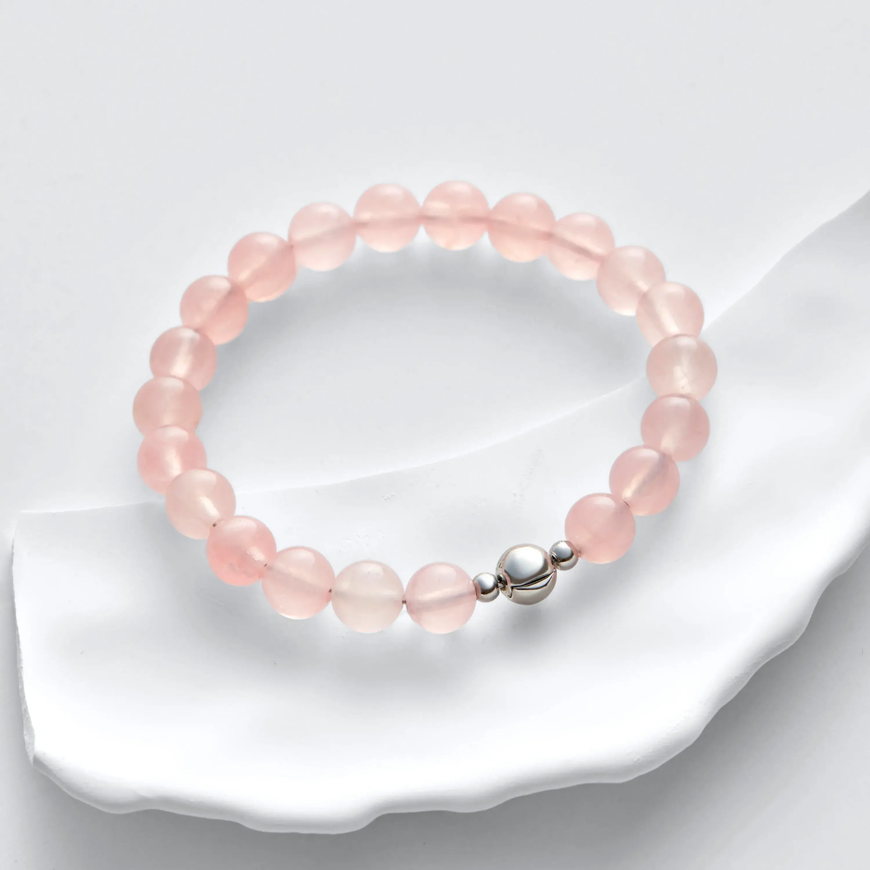 Awakendust Rose Quartz Magnetic Clasp Bracelet
