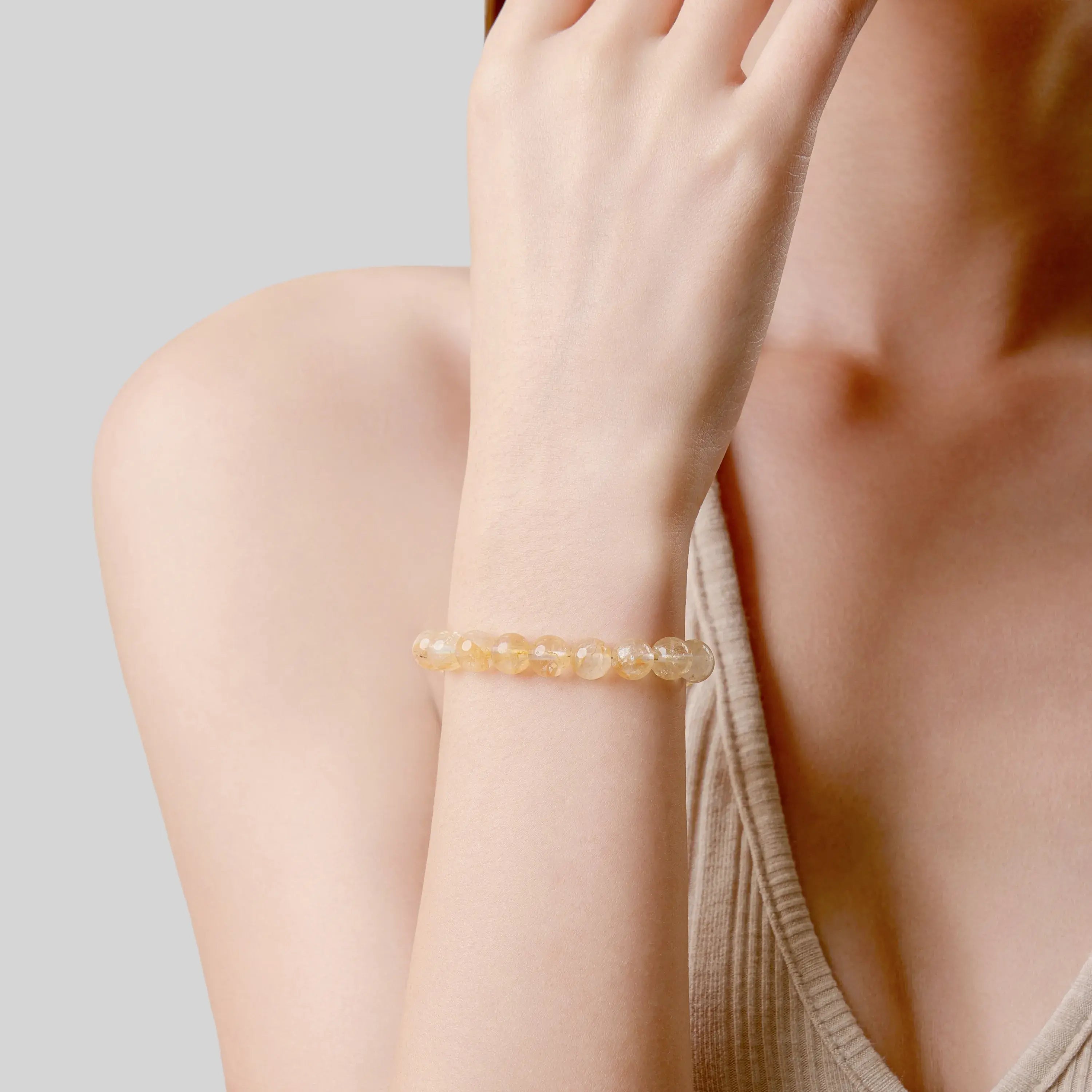 Gradient Gold Hematoid Quartz Magnetic Clasp Bracelet