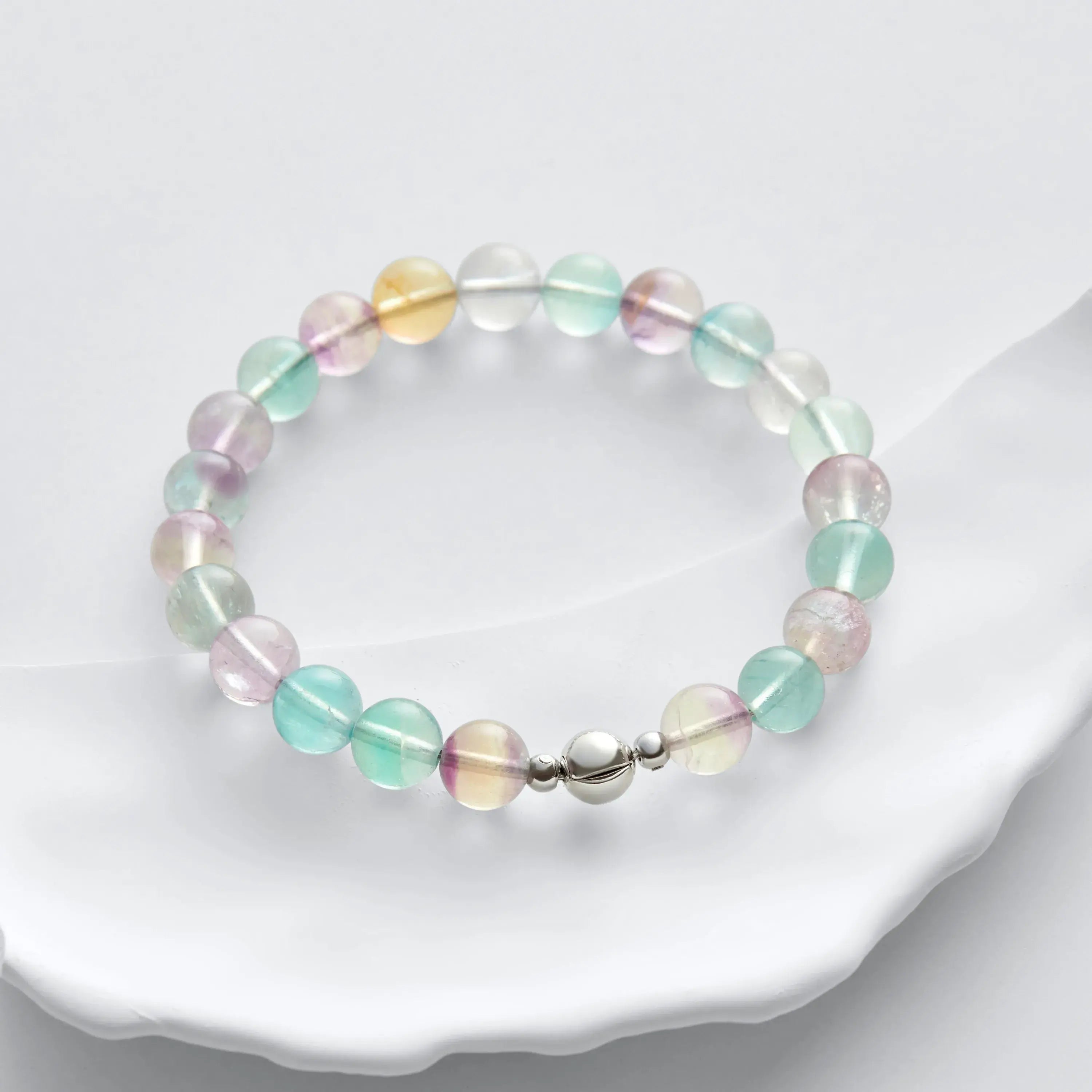 Rainbow Fluorite Magnetic Clasp Bracelet