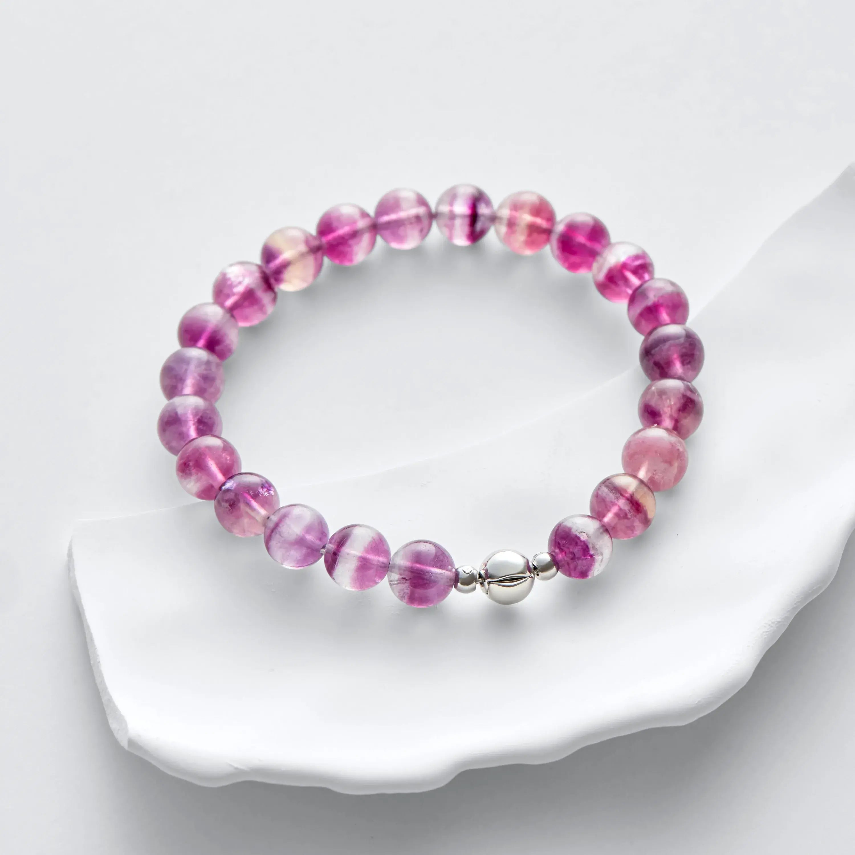 Purple Fluorite Magnetic Clasp Bracelet