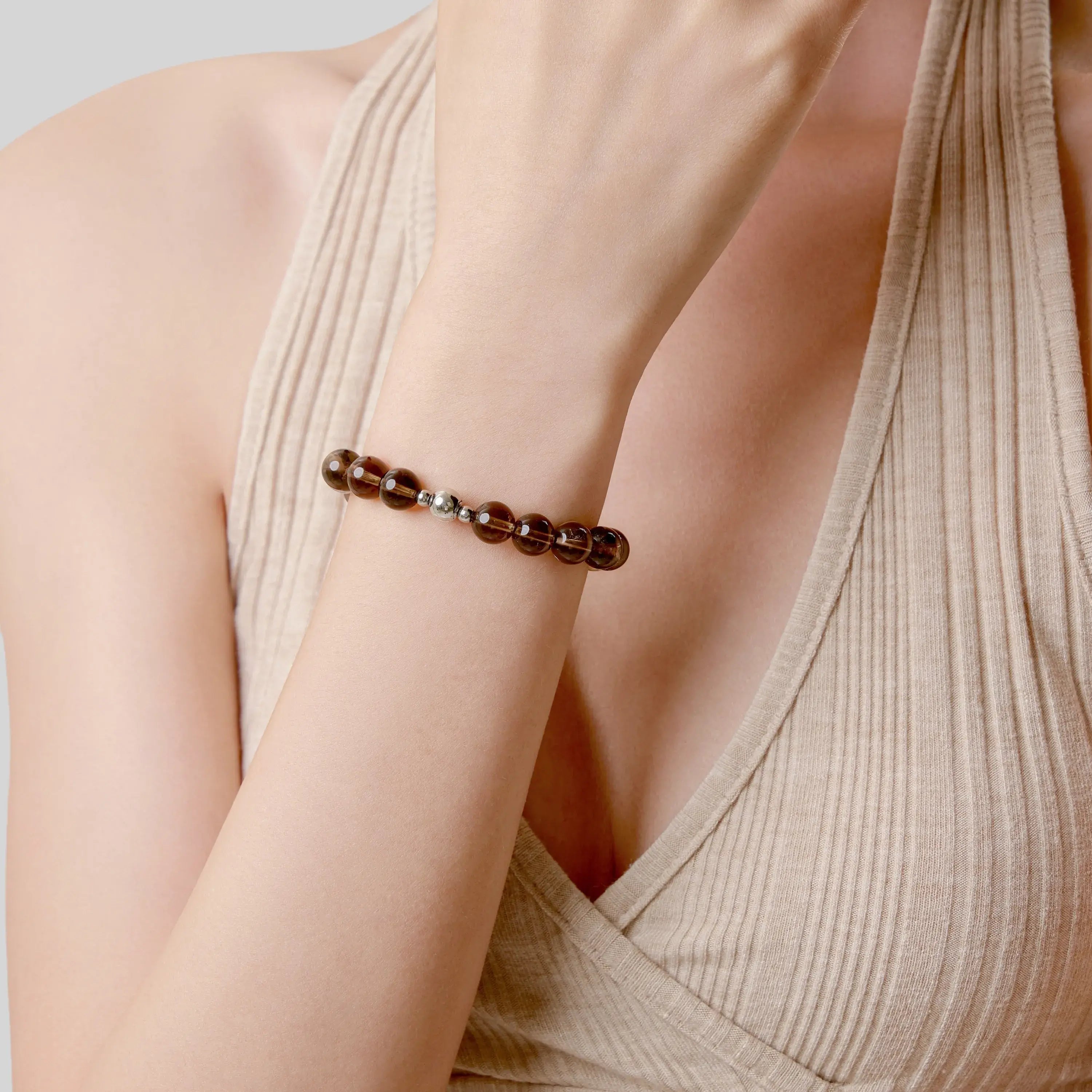 Smoky Quartz Magnetic Clasp Bracelet