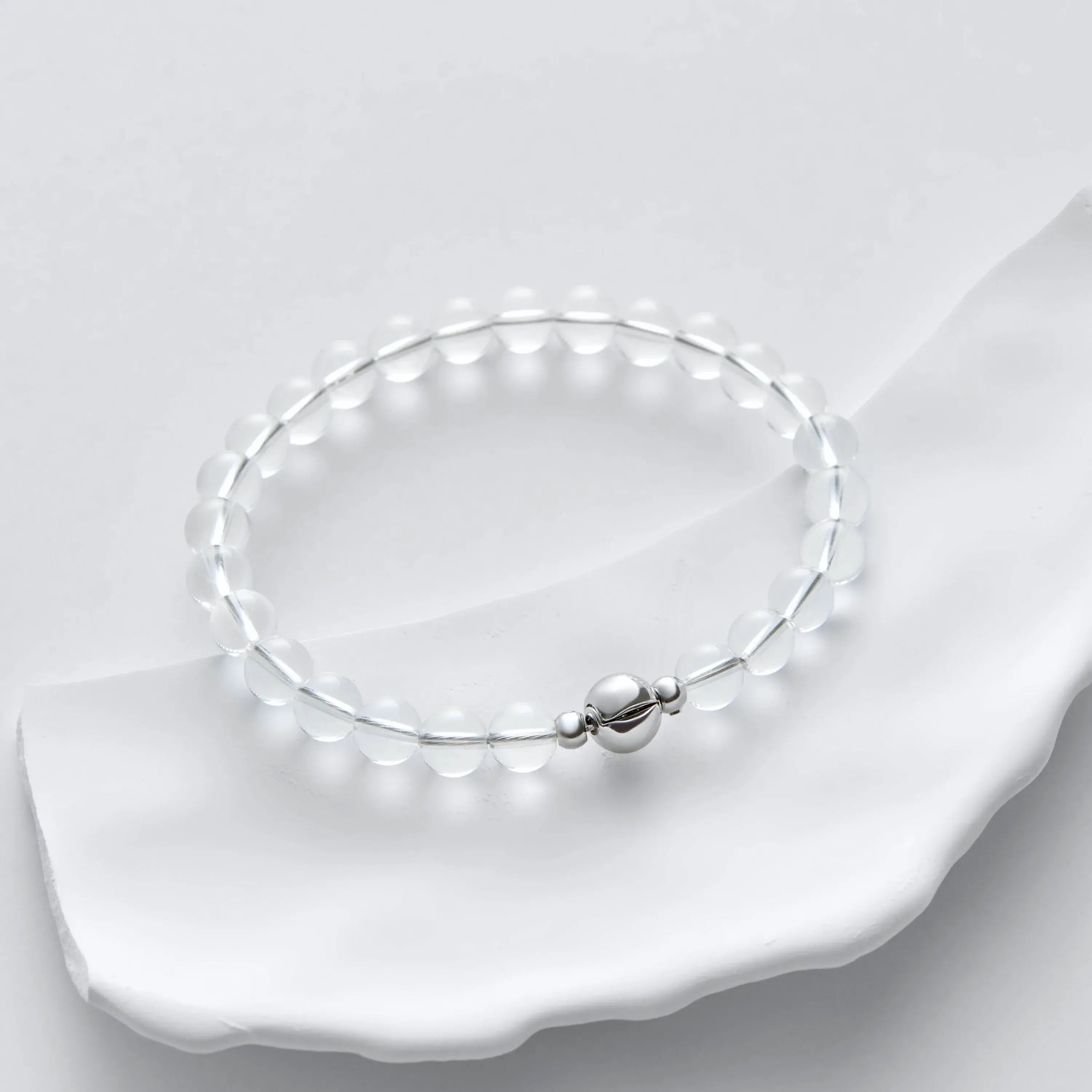 Awakendust Clear Quartz Magnetic Clasp Bracelet