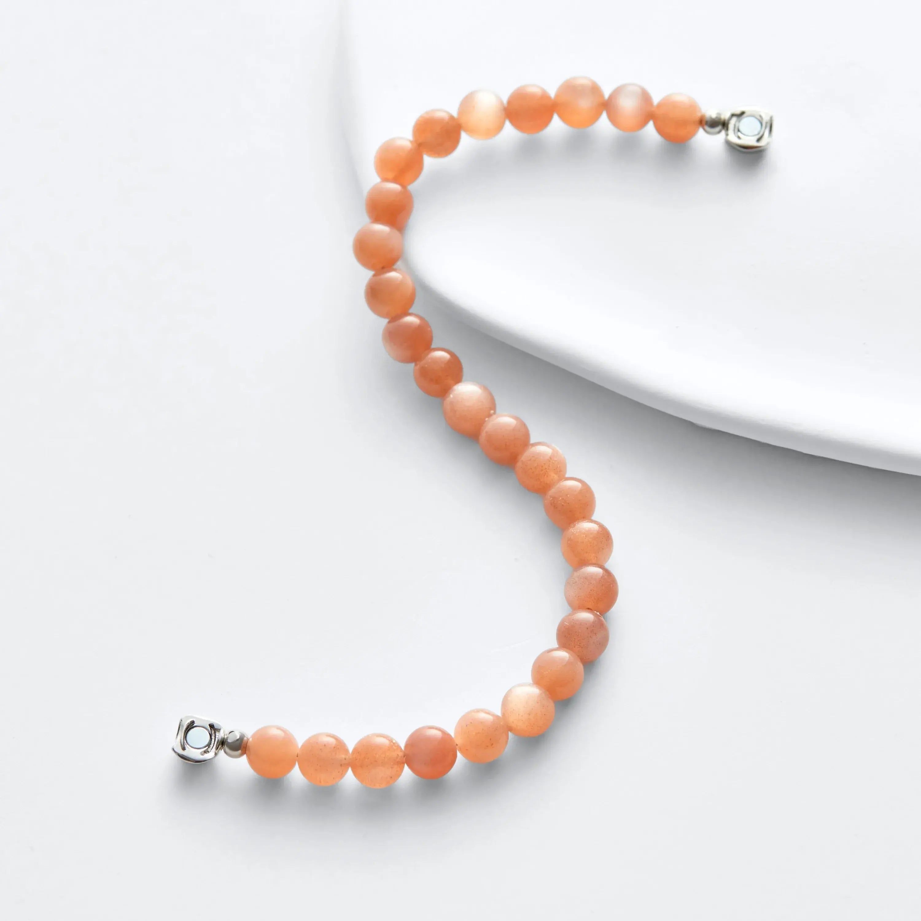 Awakendust Orange Moonstone Magnetic Clasp Bracelet