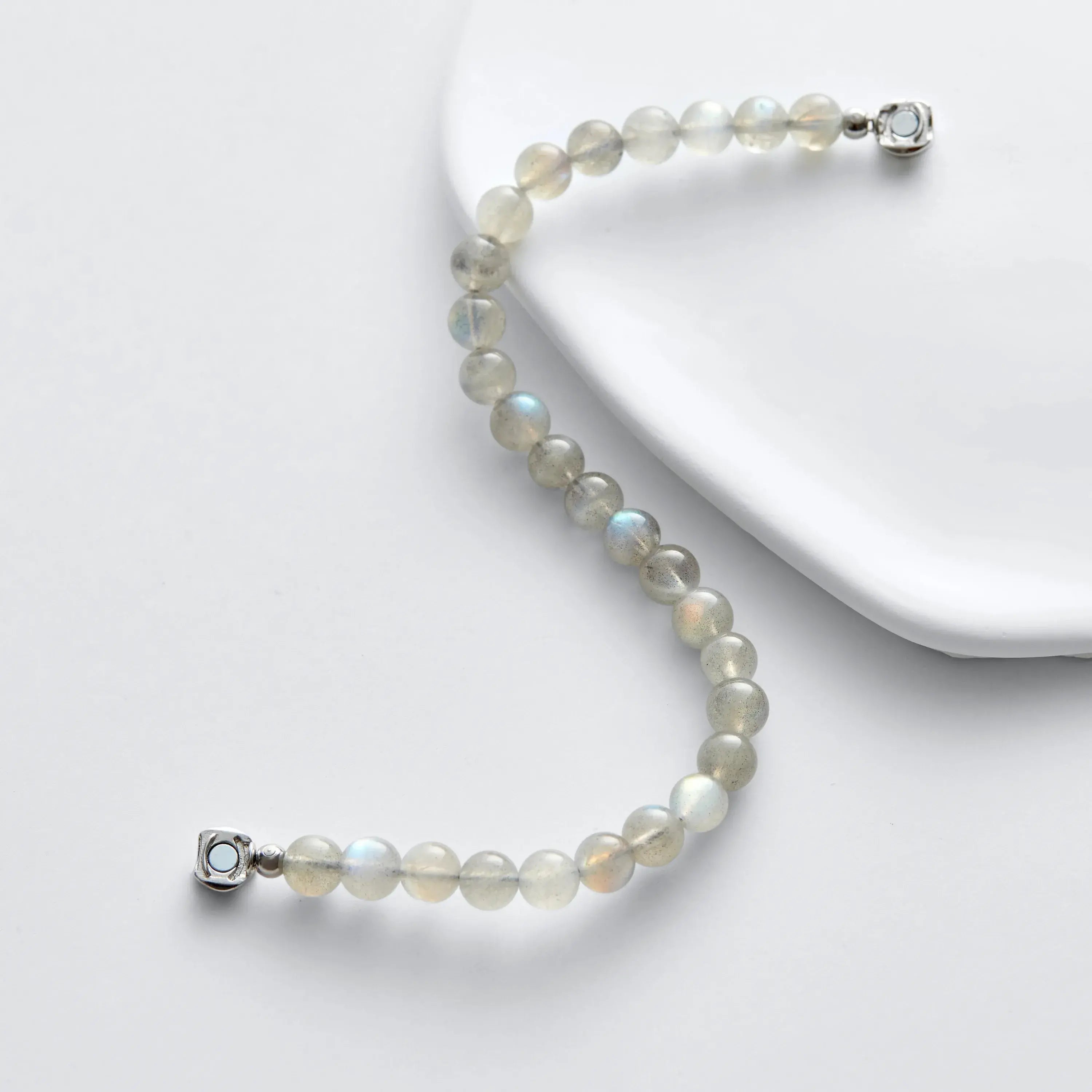 Awakendust Gray Moonstone Magnetic Clasp Bracelet
