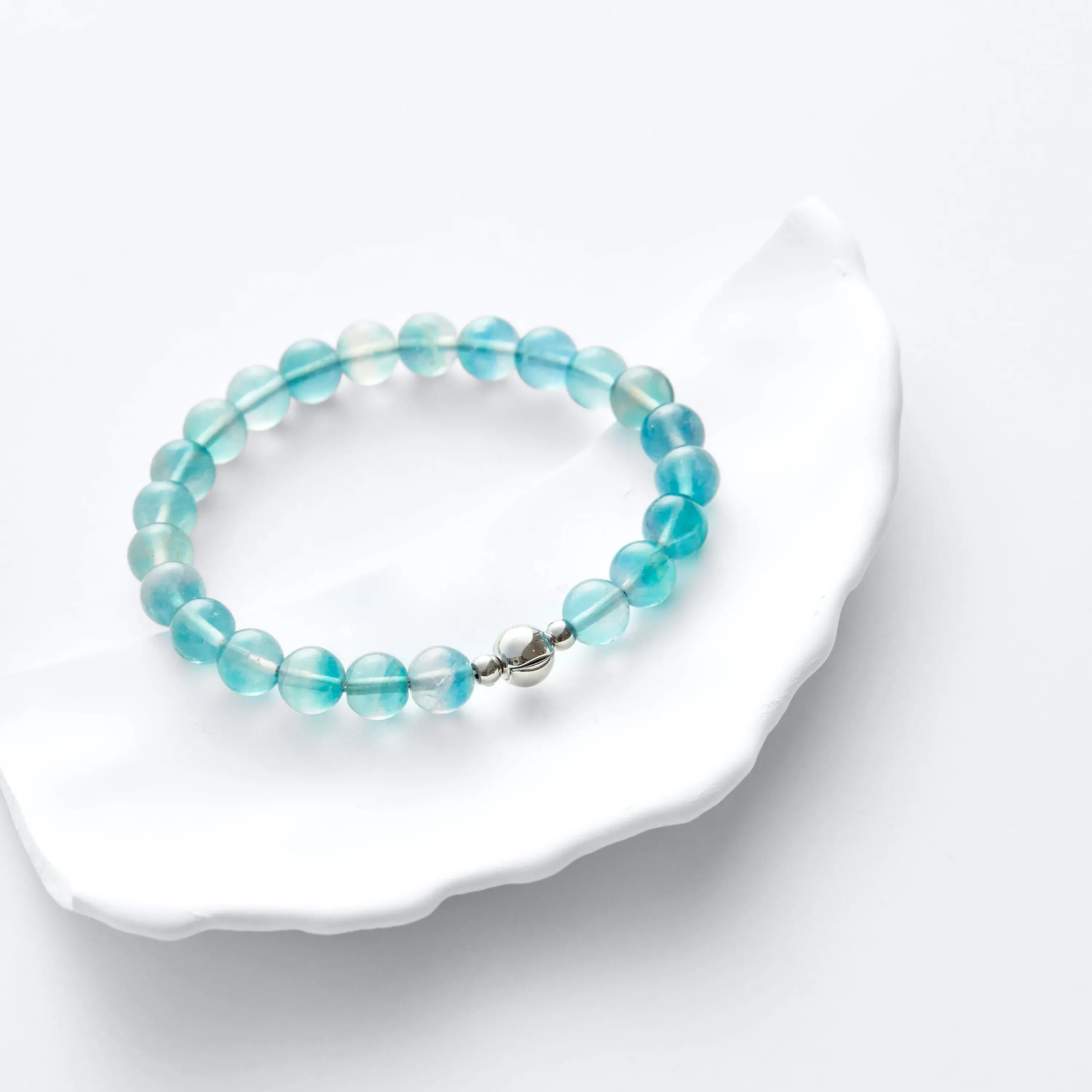 Blue Fluorite Magnetic Clasp Bracelet