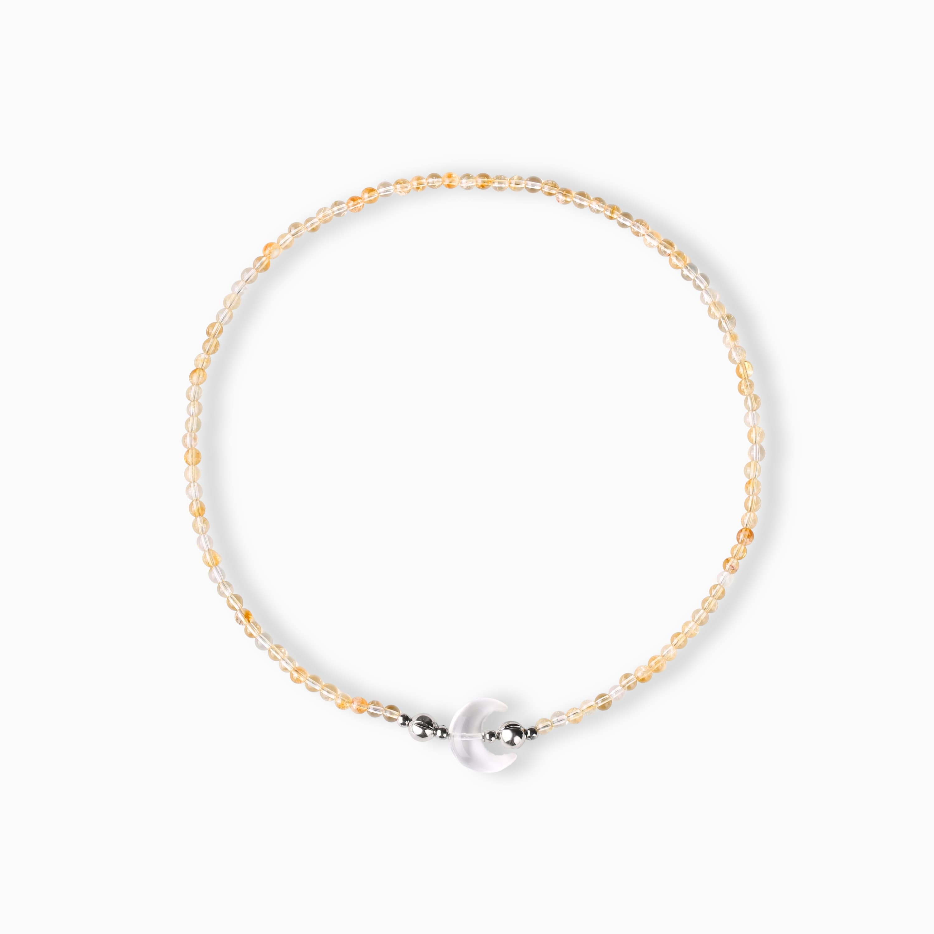 Yellow Topaz And Clear Quartz Magnetic Clasp Necklace Set