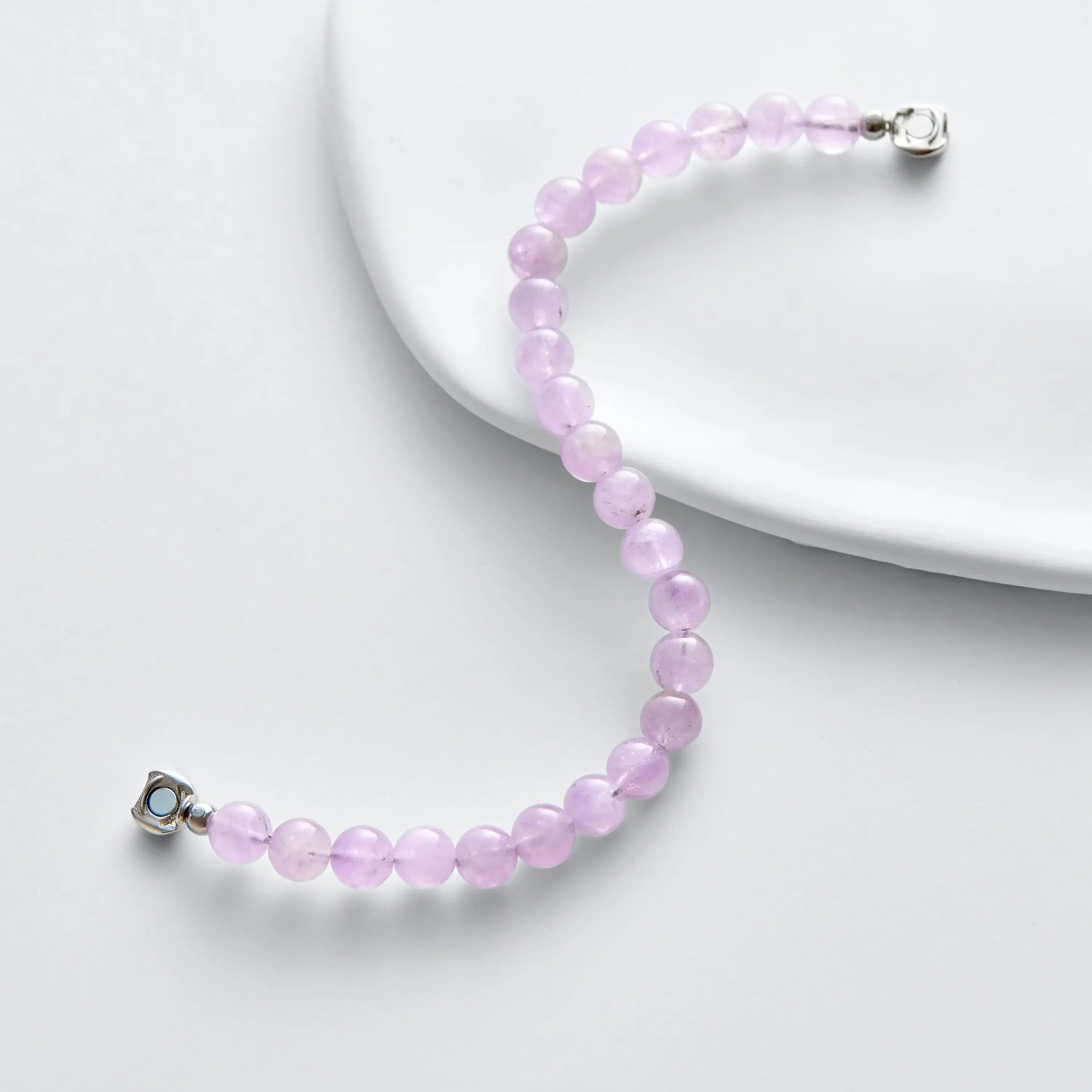 Lavender Amethyst Magnetic Clasp 6mm Bracelets