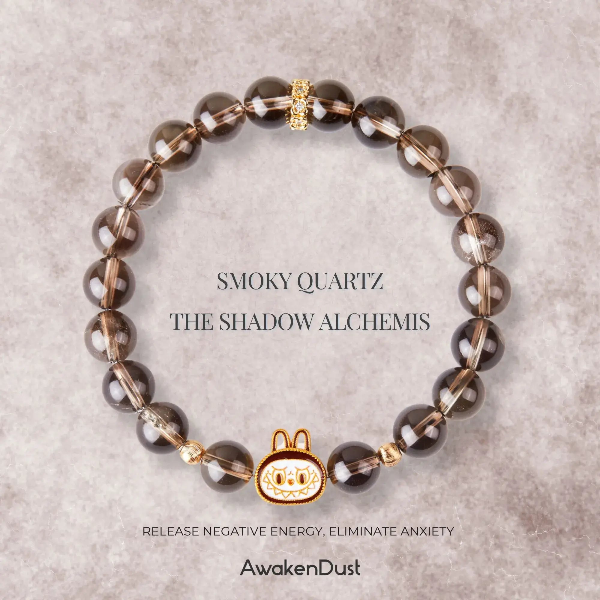 Labubu Brown Smoky Quartz Bracelet – Forest Spirit