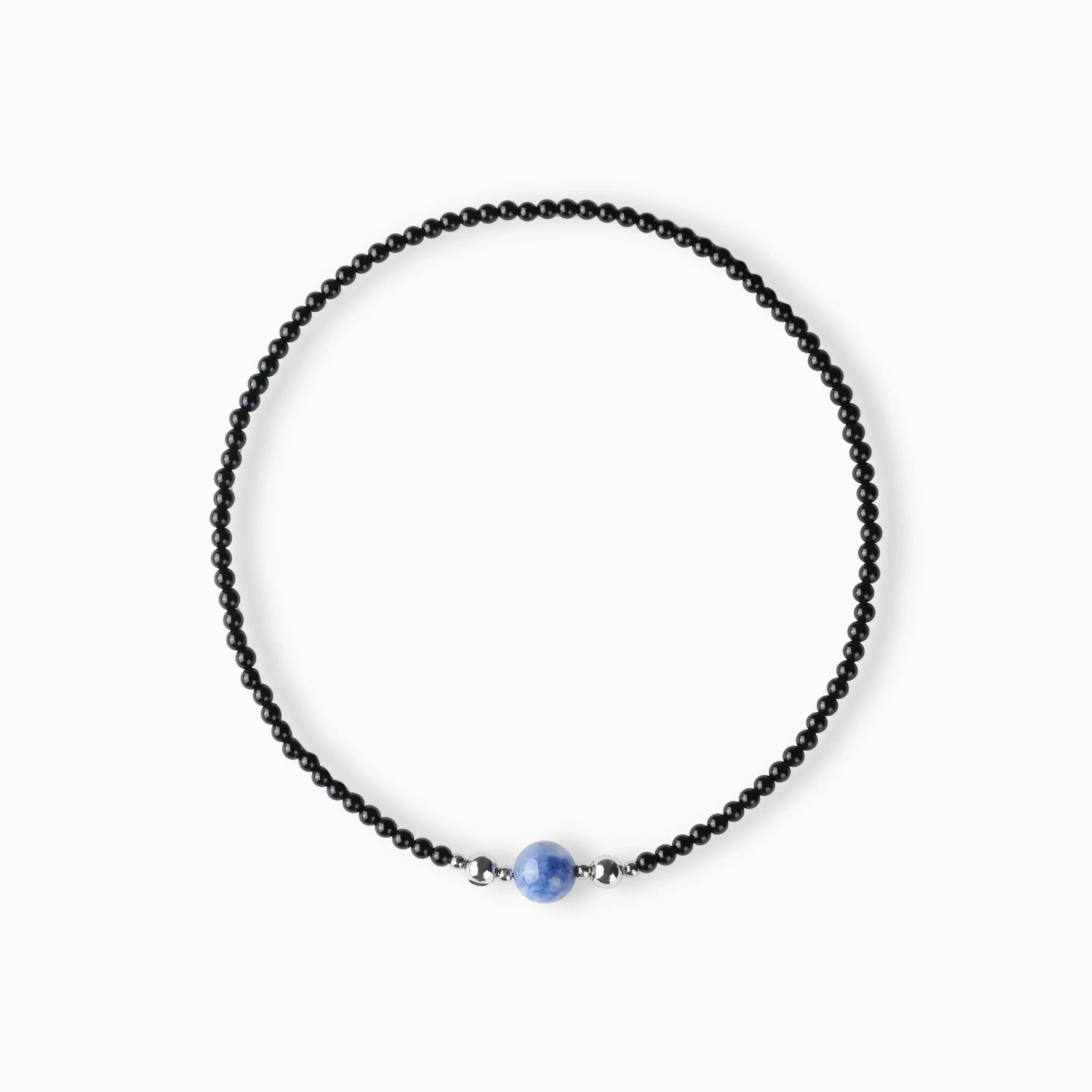 Obsidian and Kyanite Magnetic Clasp Necklace Set