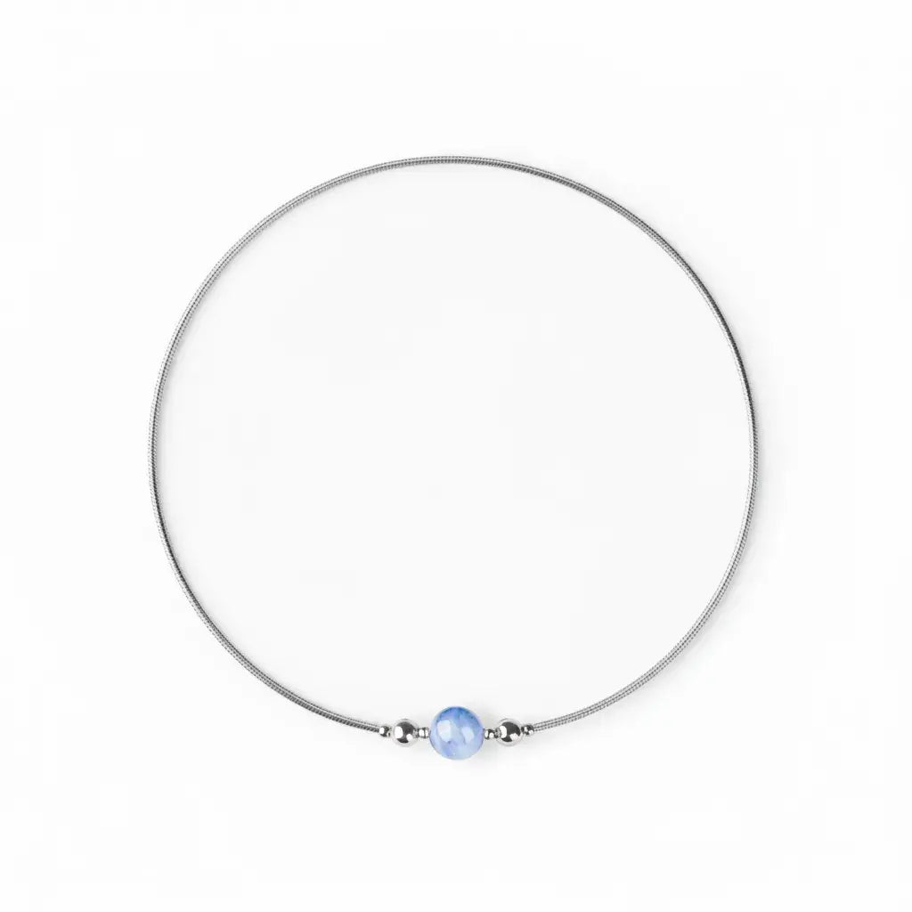 Crystal Pendant Magnetic Titanium Steel Snake Bone Chain