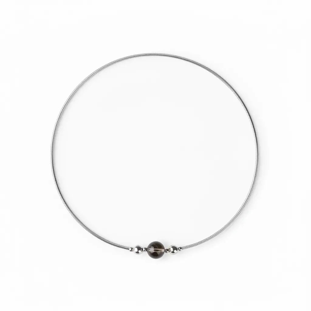 Crystal Pendant Magnetic Titanium Steel Snake Bone Chain