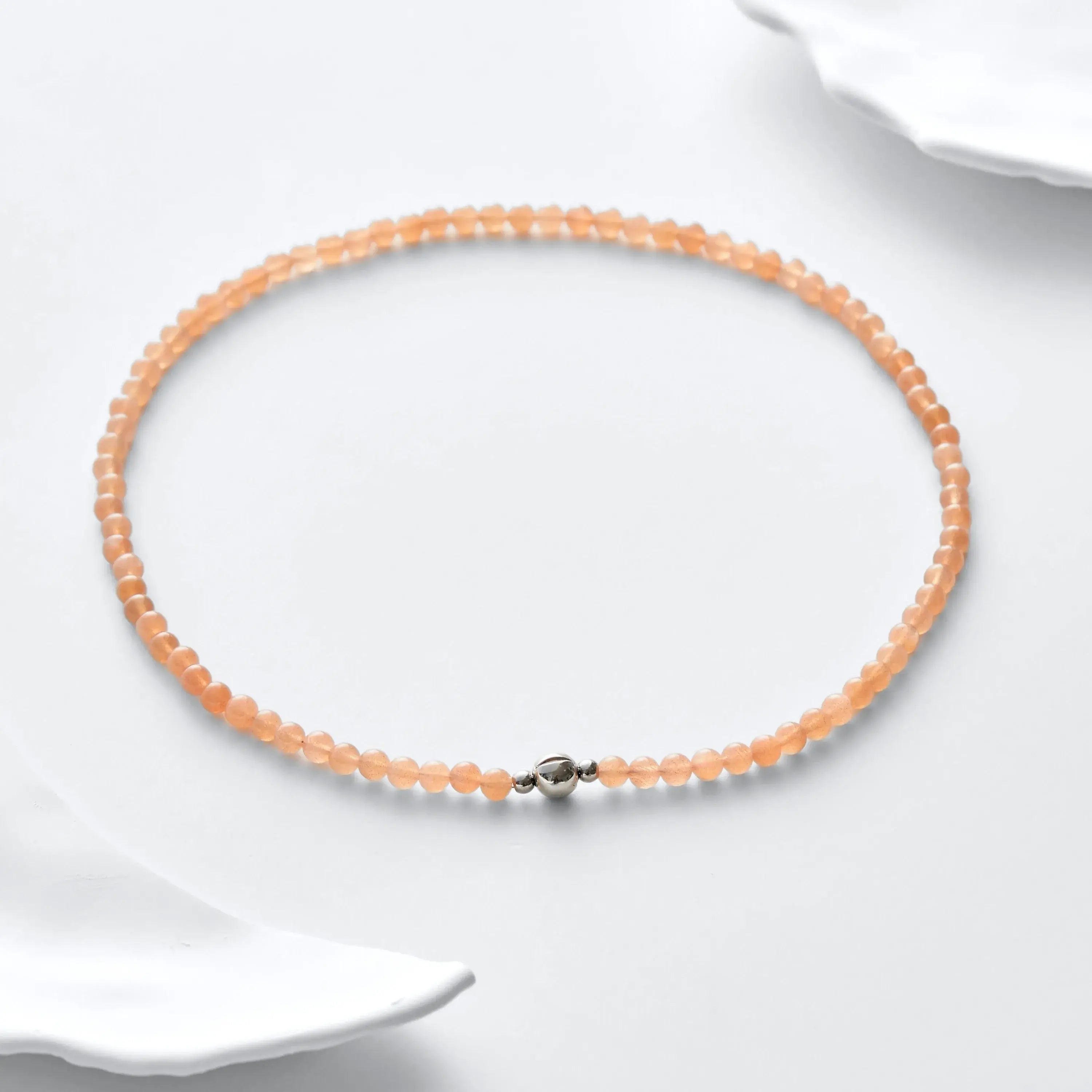 Orange Moonstone Magnetic Clasp Necklace