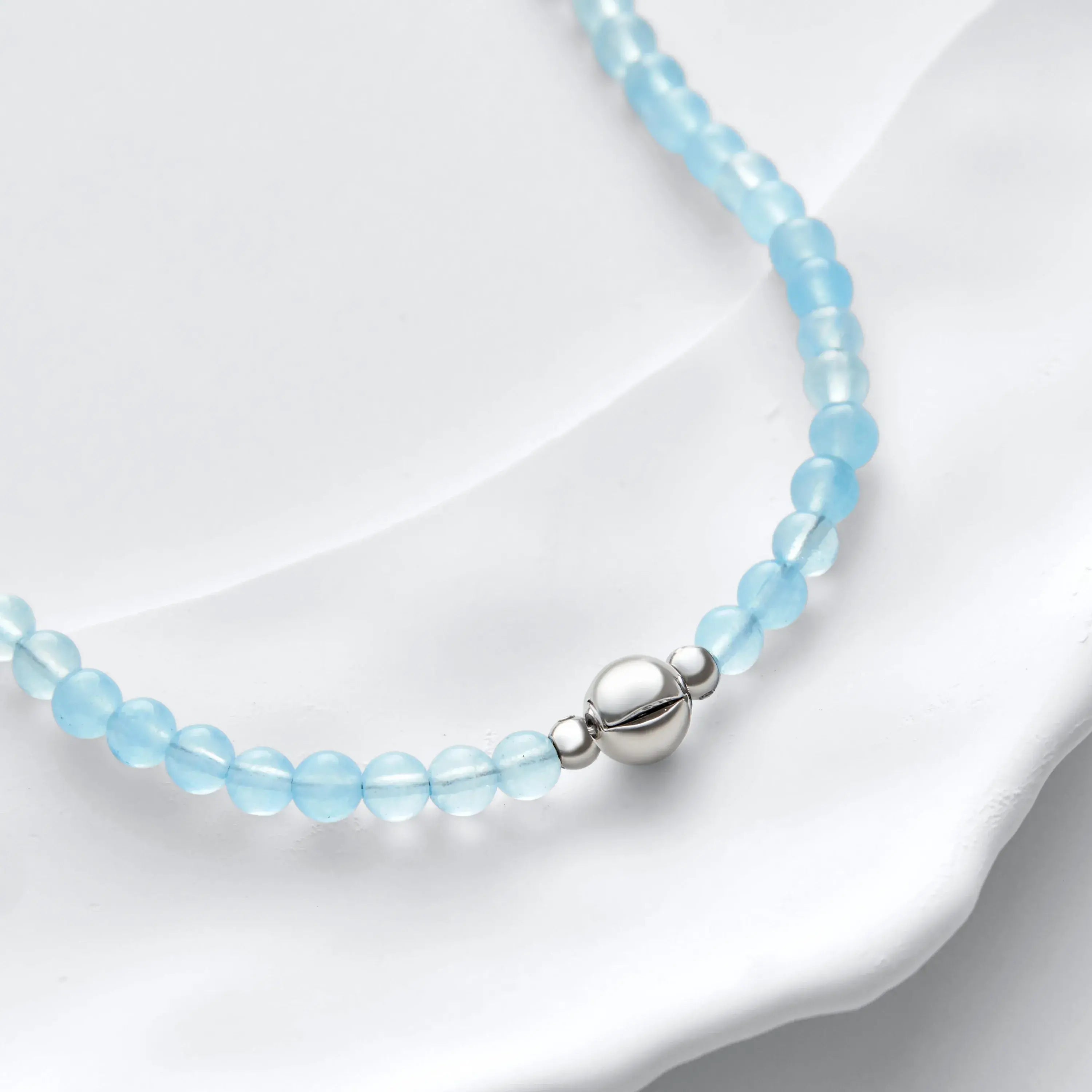 Aquamarine Magnetic Clasp Necklace