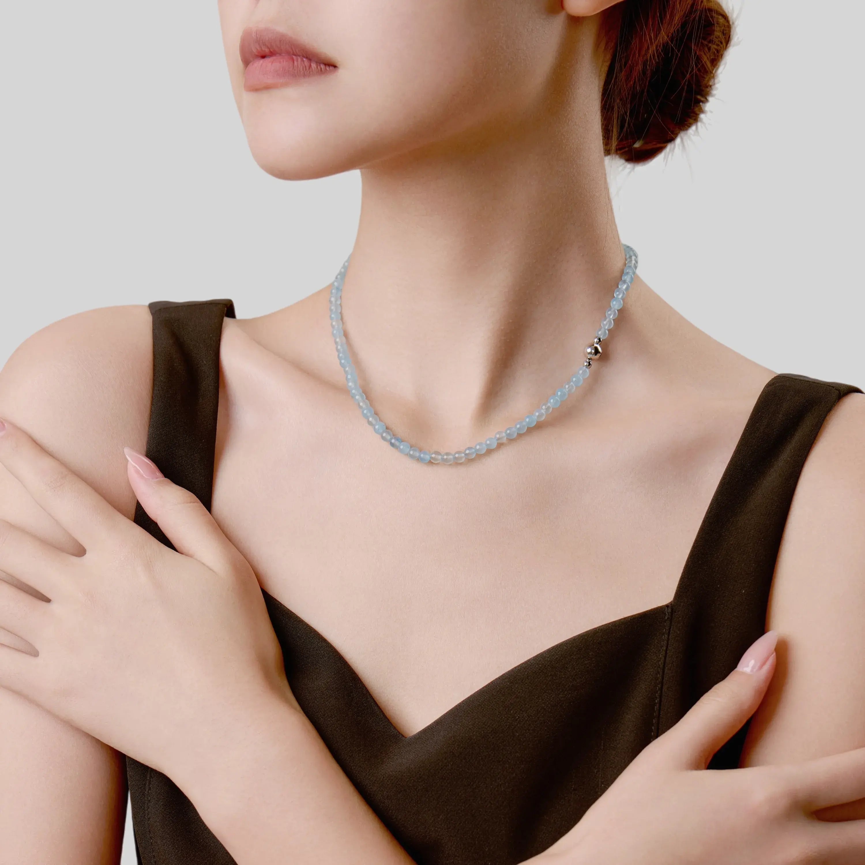 Aquamarine Magnetic Clasp Necklace