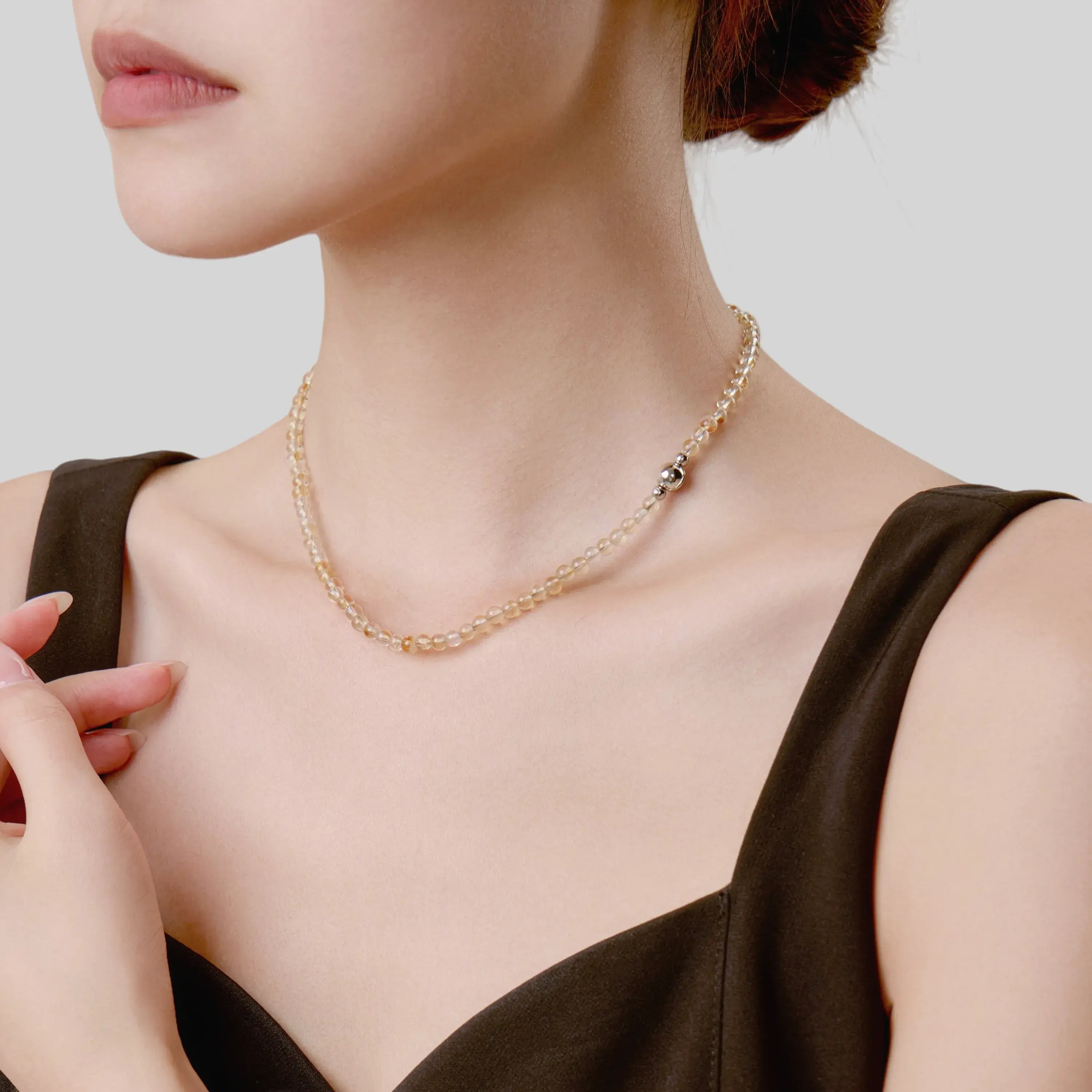 Yellow Topaz Magnetic Clasp Necklace