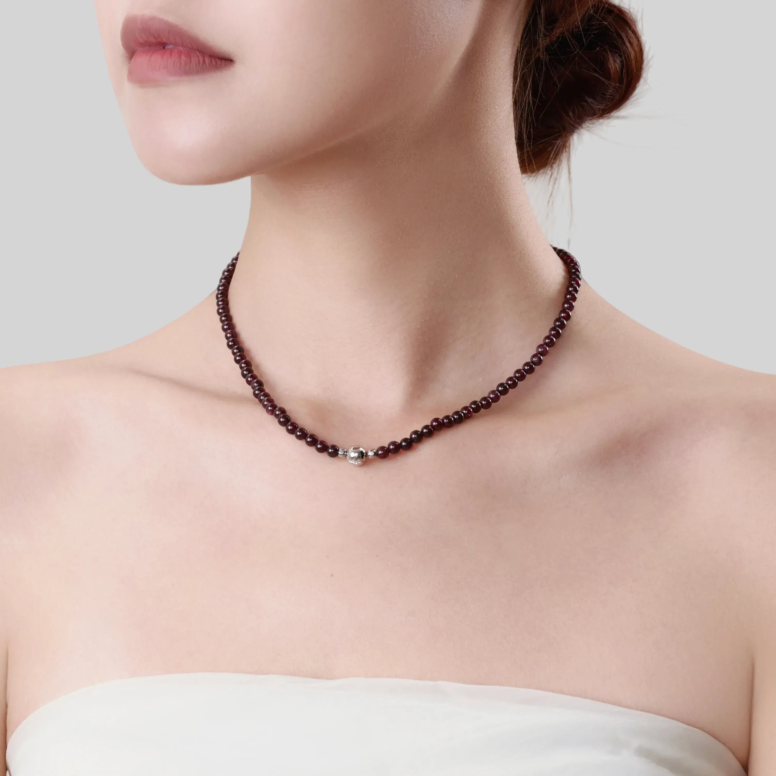 Garnet Magnetic Clasp Necklace