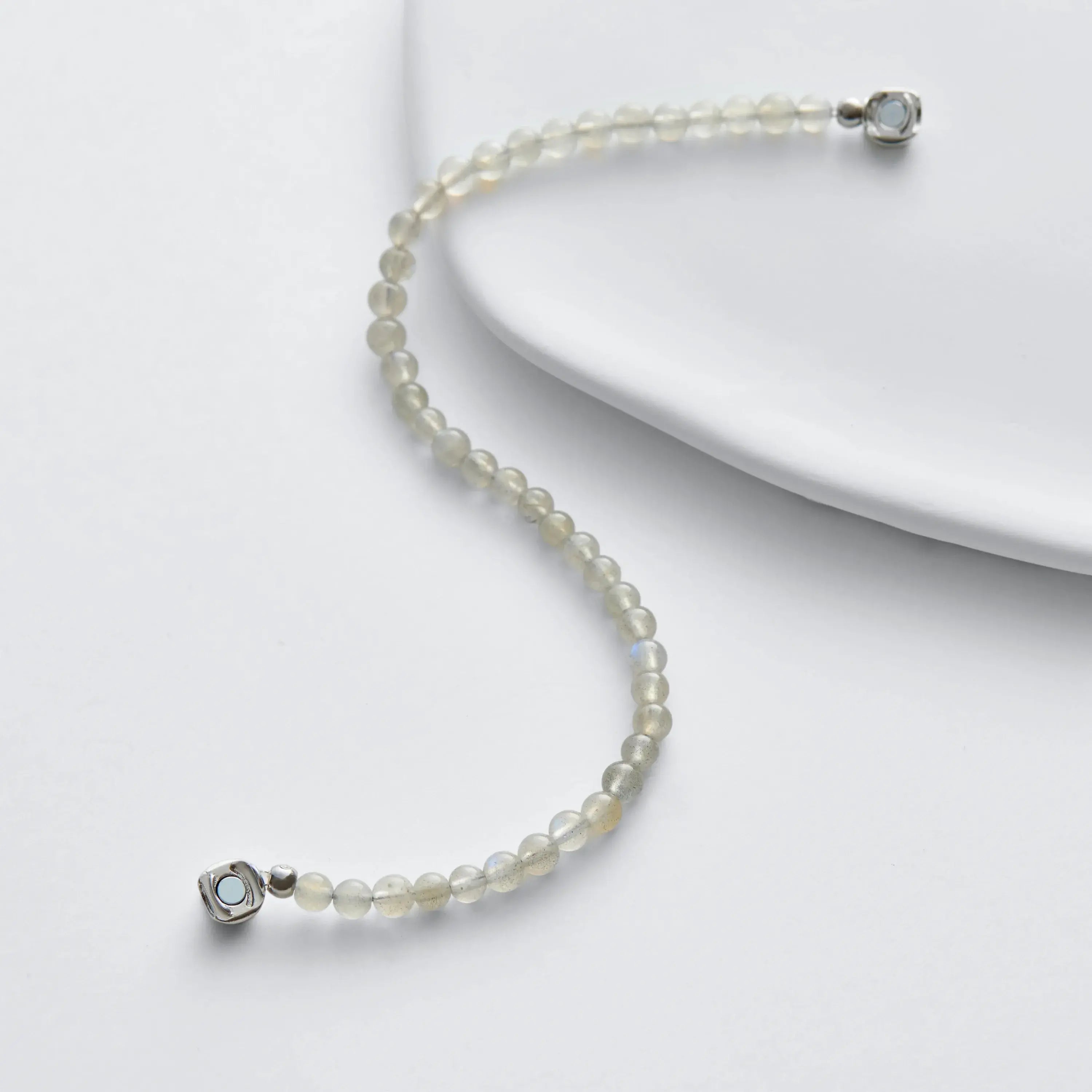 Gray Moonstone Magnetic Clasp Bracelet