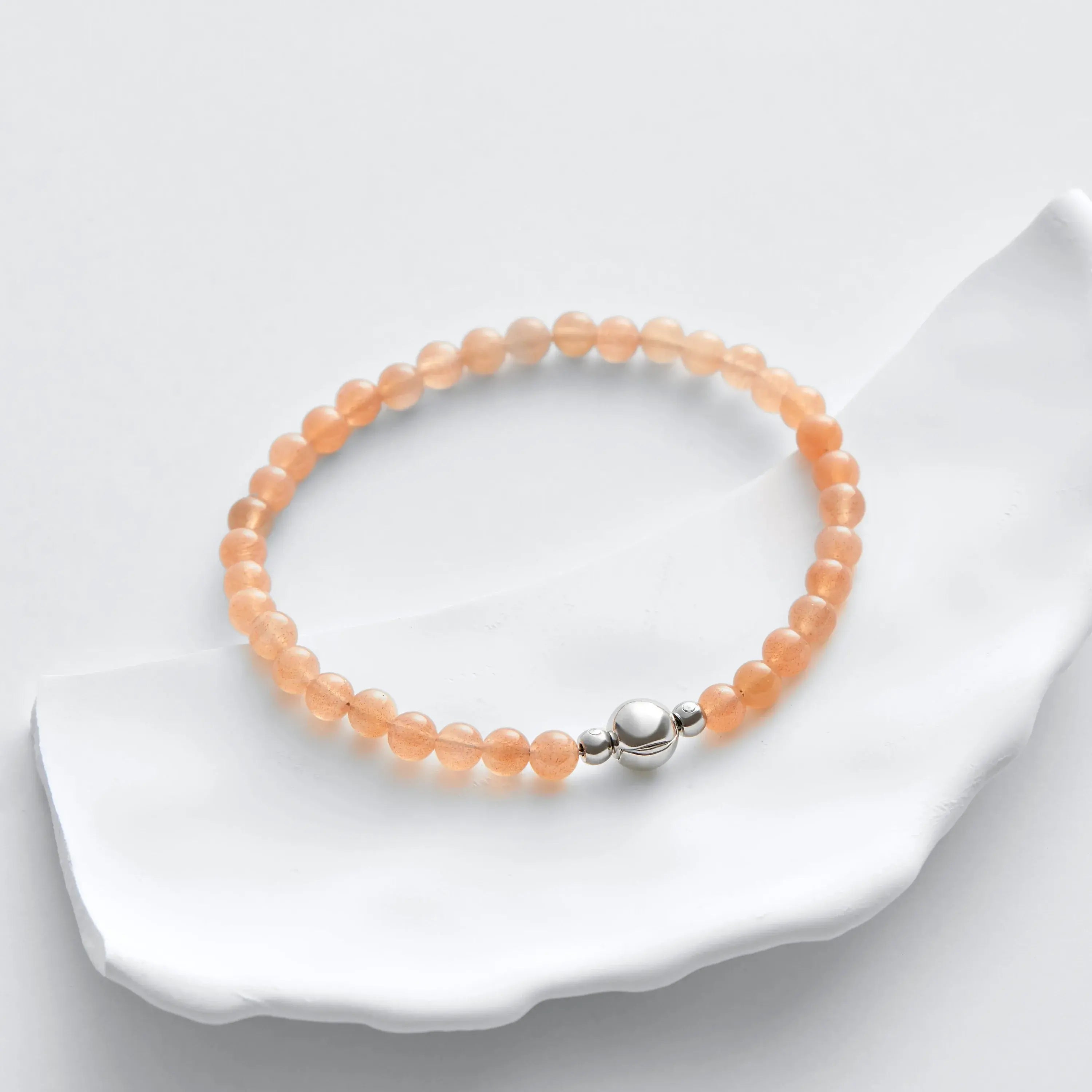 Orange Moonstone Magnetic Clasp Bracelet