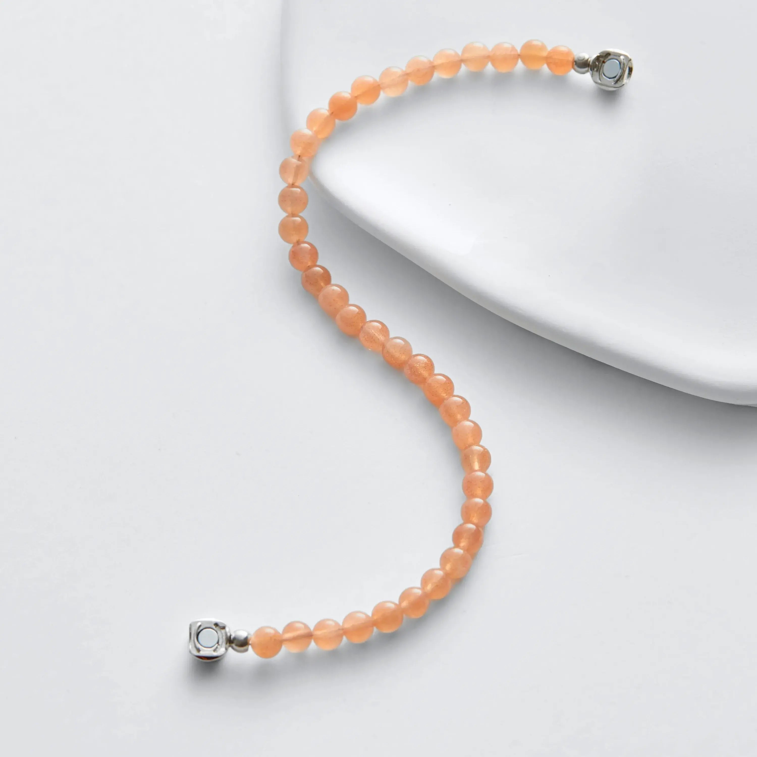 Orange Moonstone Magnetic Clasp Bracelet