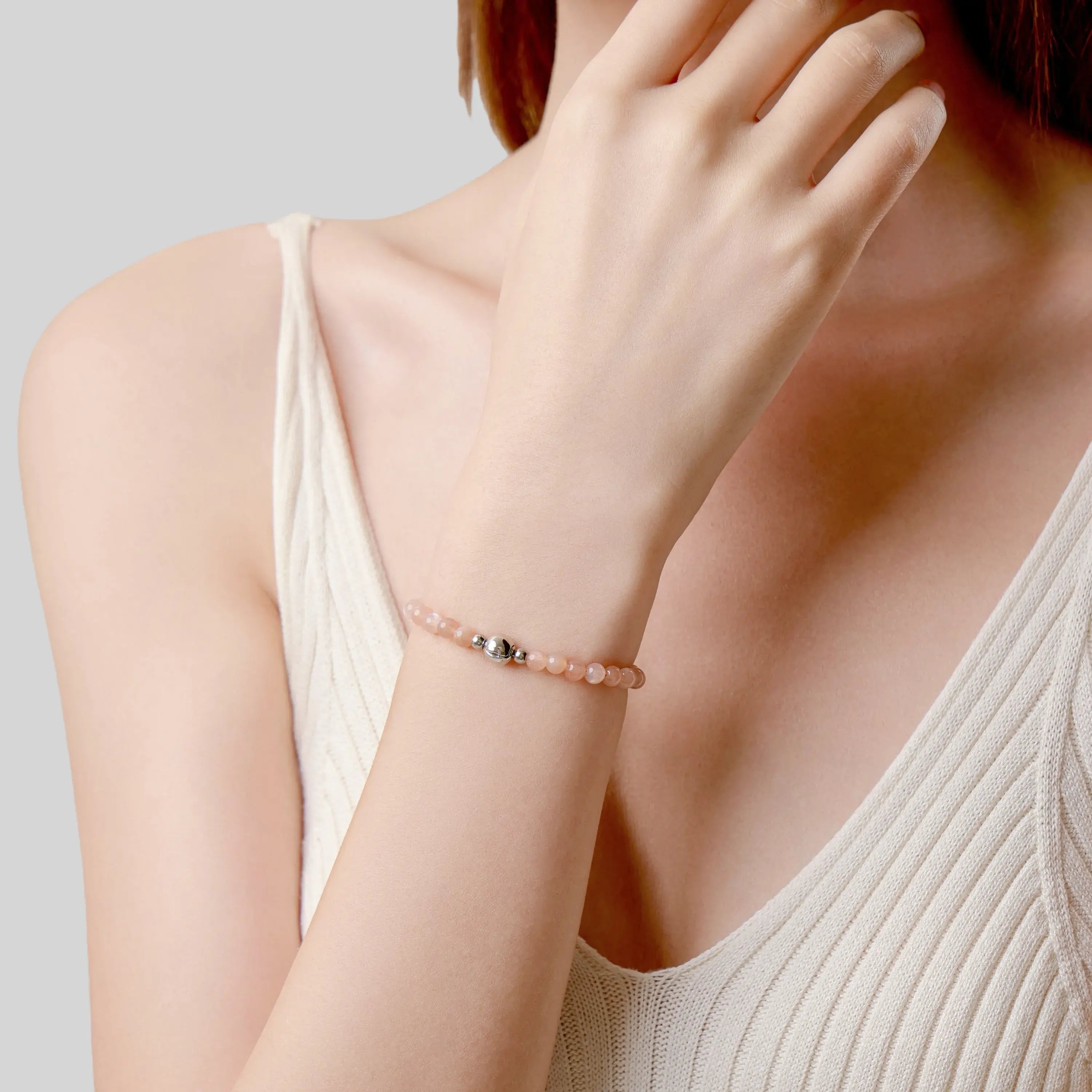 Orange Moonstone Magnetic Clasp Bracelet