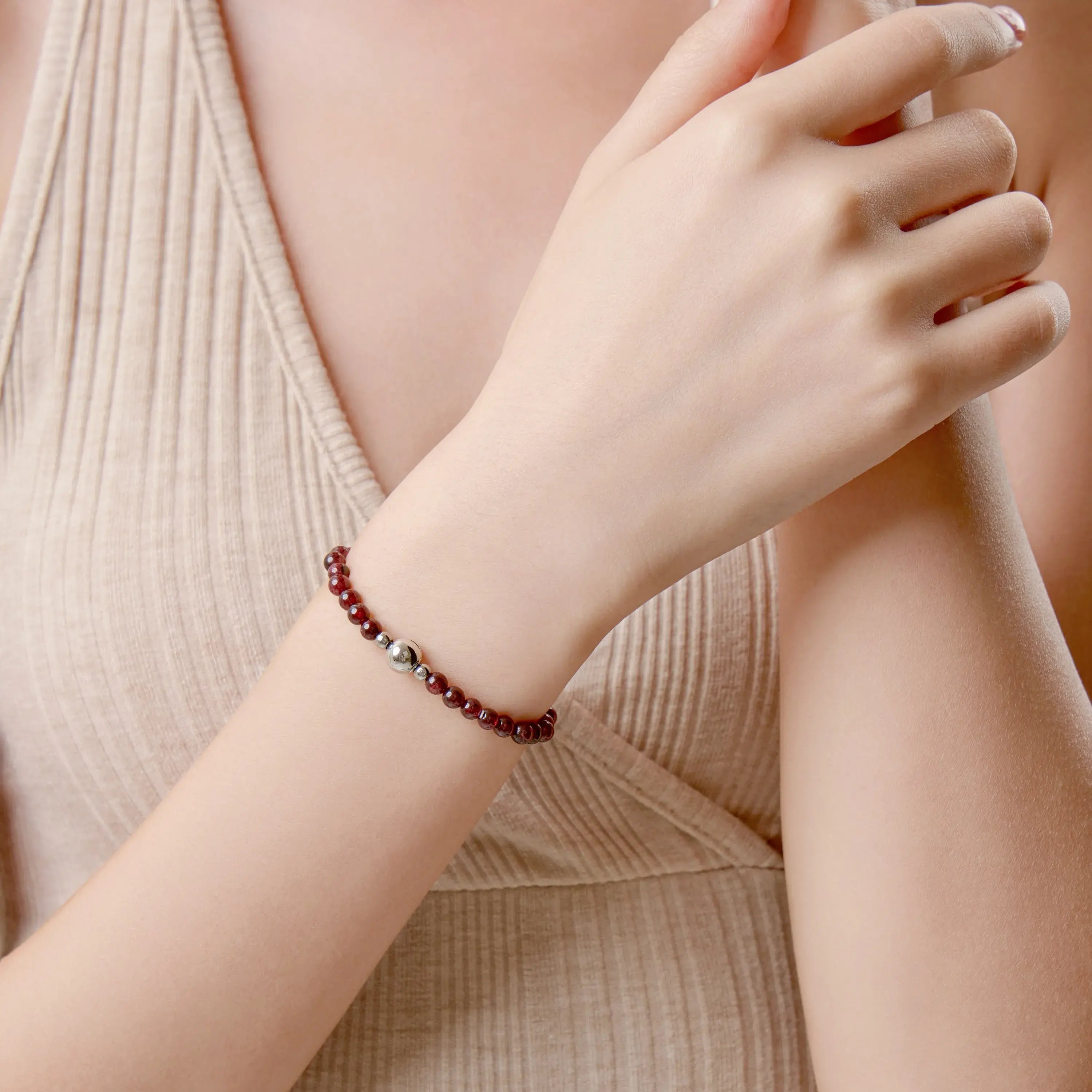 Garnet Magnetic Clasp Bracelet