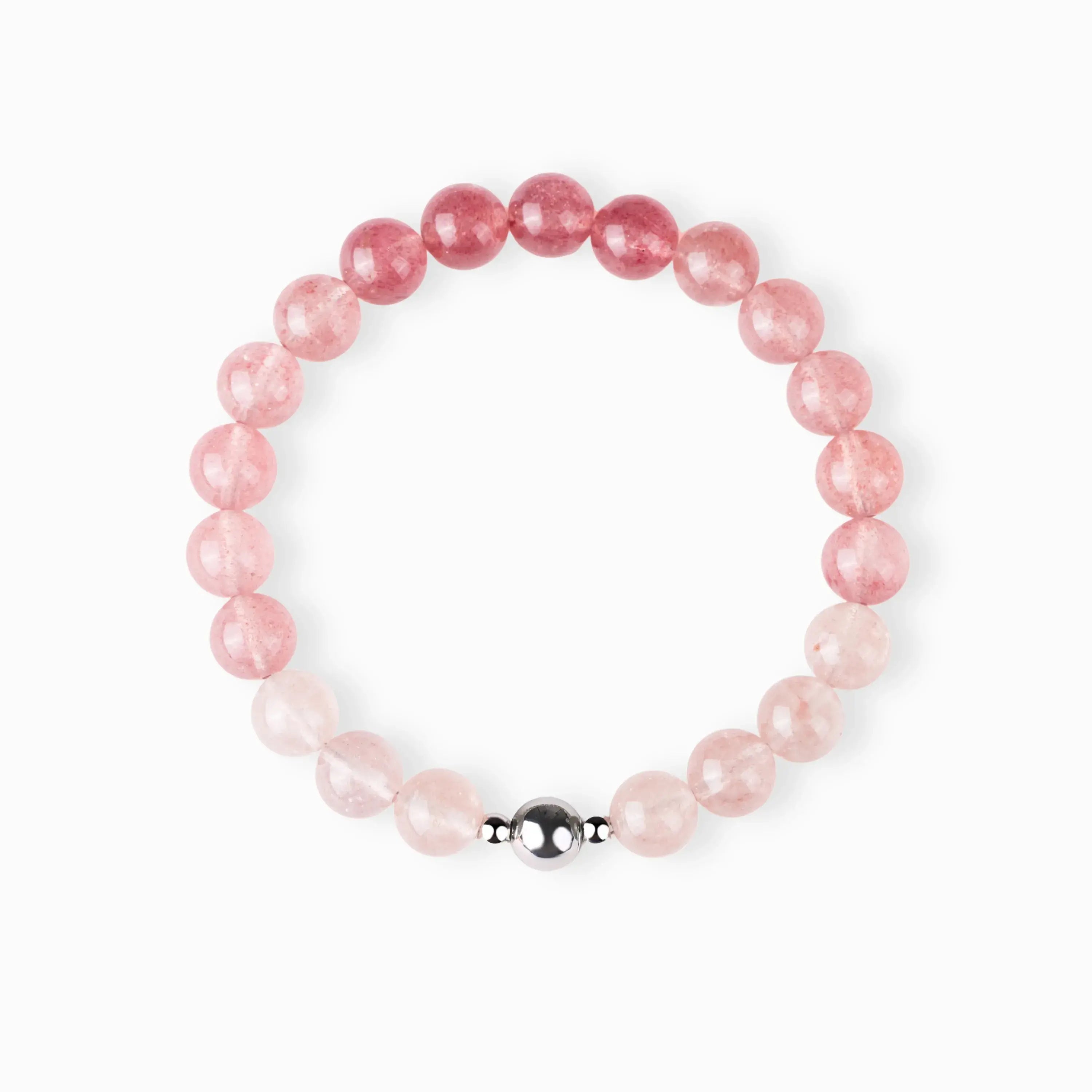 Gradient Strawberry Quartz Magnetic Clasp Bracelet