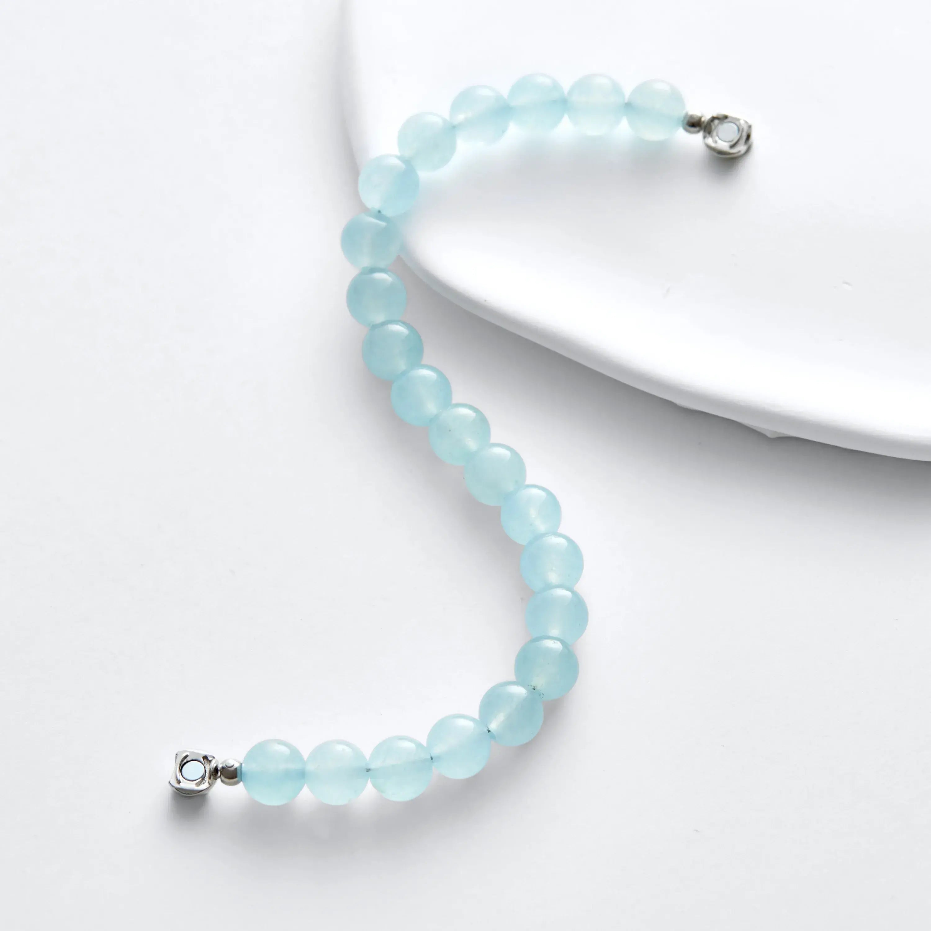 Light Blue Aquamarine Magnetic Clasp Bracelet