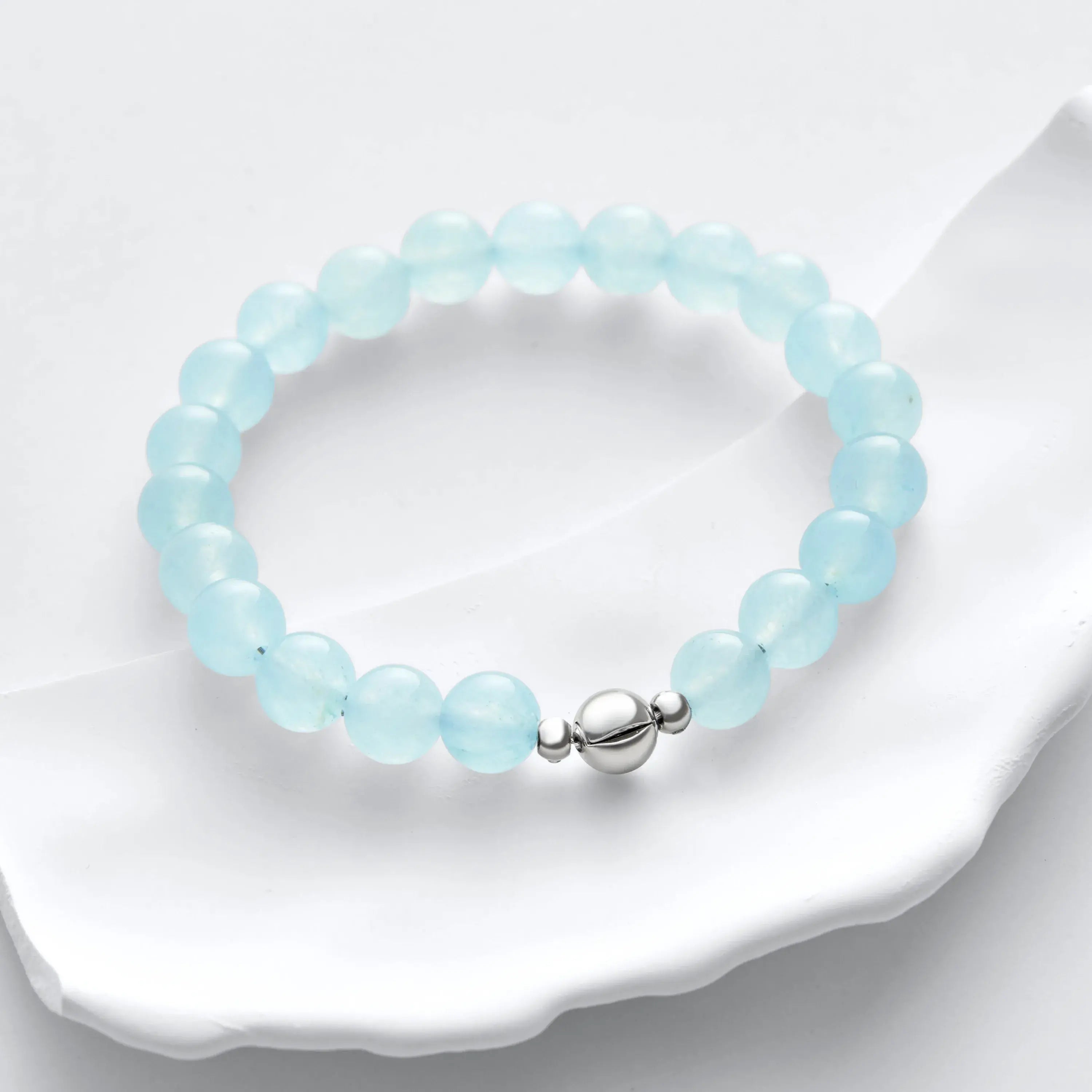 Light Blue Aquamarine Magnetic Clasp Bracelet