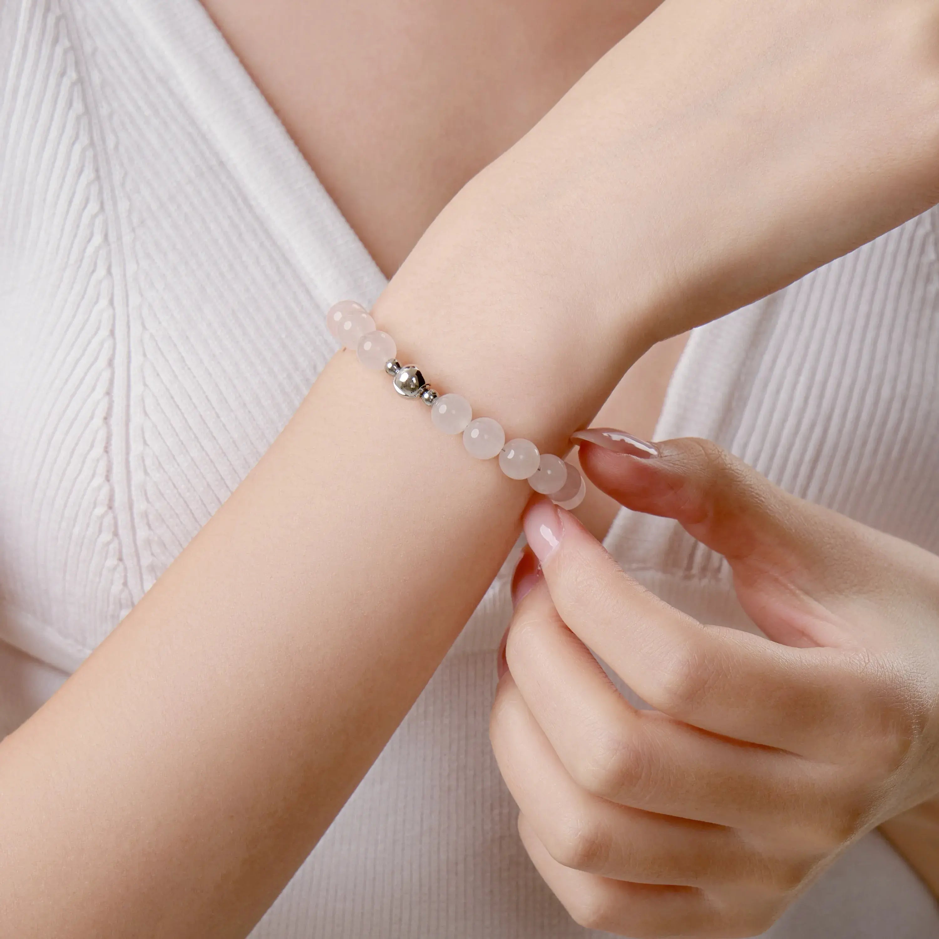 Gradient Pink Pomelo Magnetic Clasp Bracelet