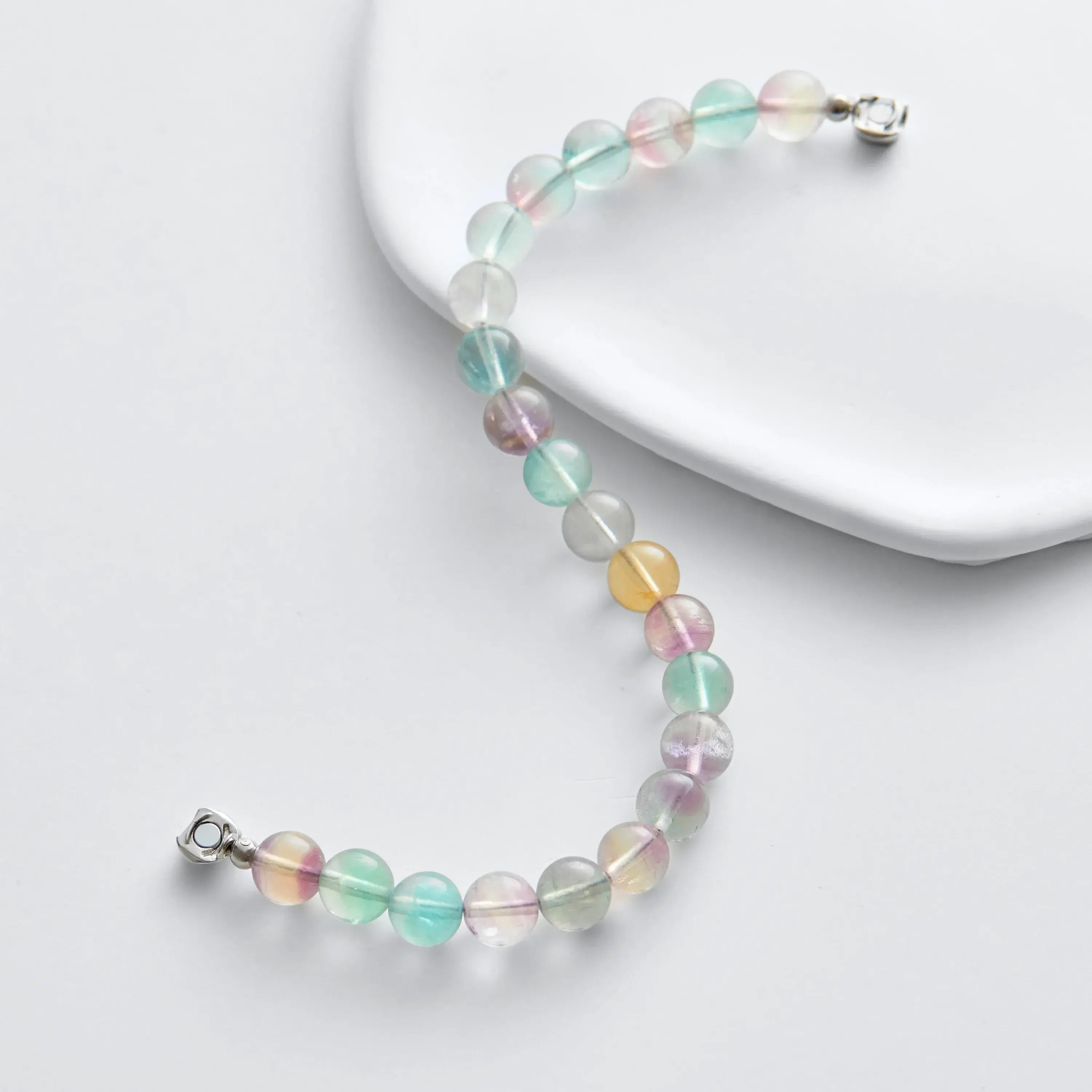 Rainbow Fluorite Magnetic Clasp Bracelet