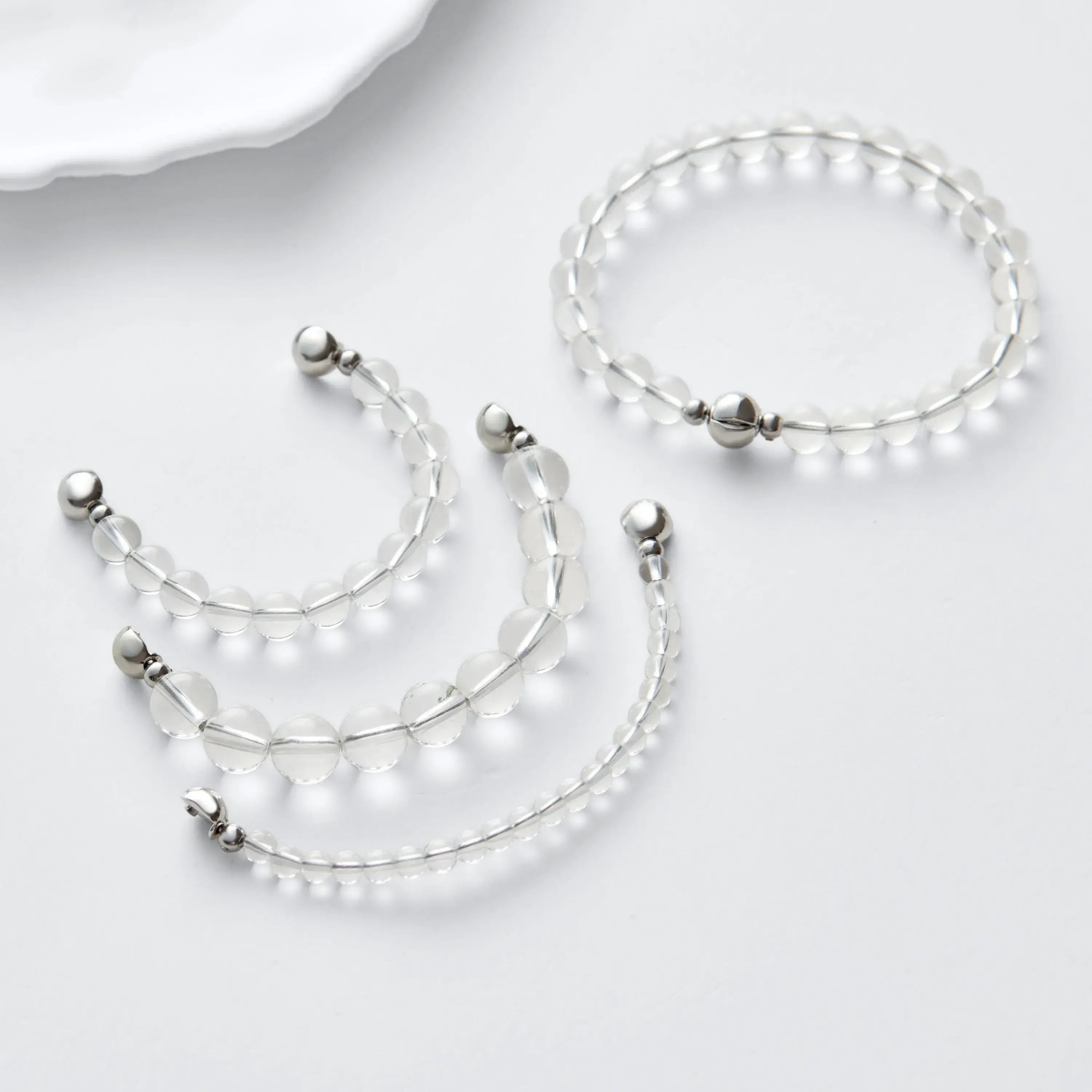 Clear Quartz Extension Chain Magnetic Clasp Bracelet