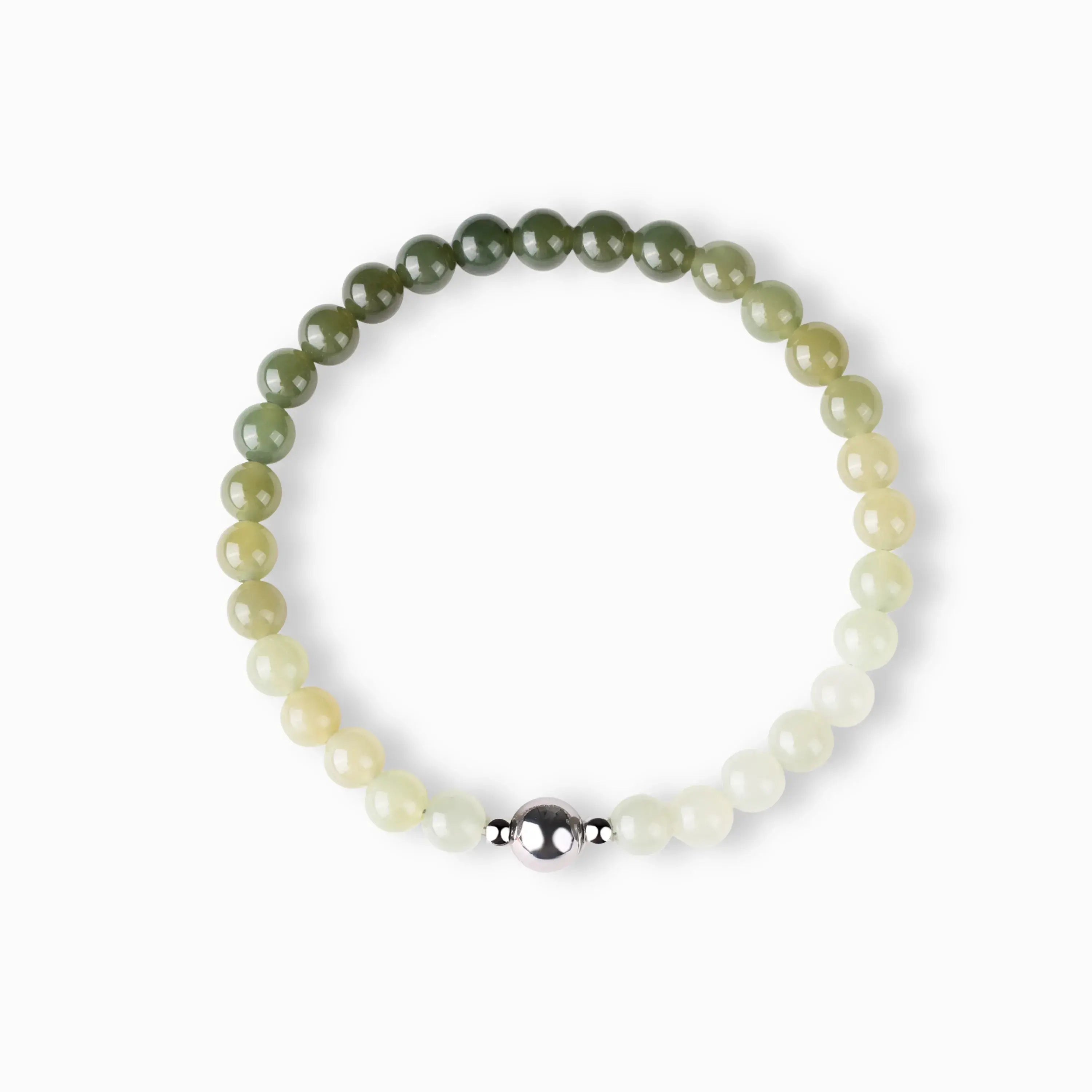 Gradient Green Jade Magnetic Clasp Bracelet