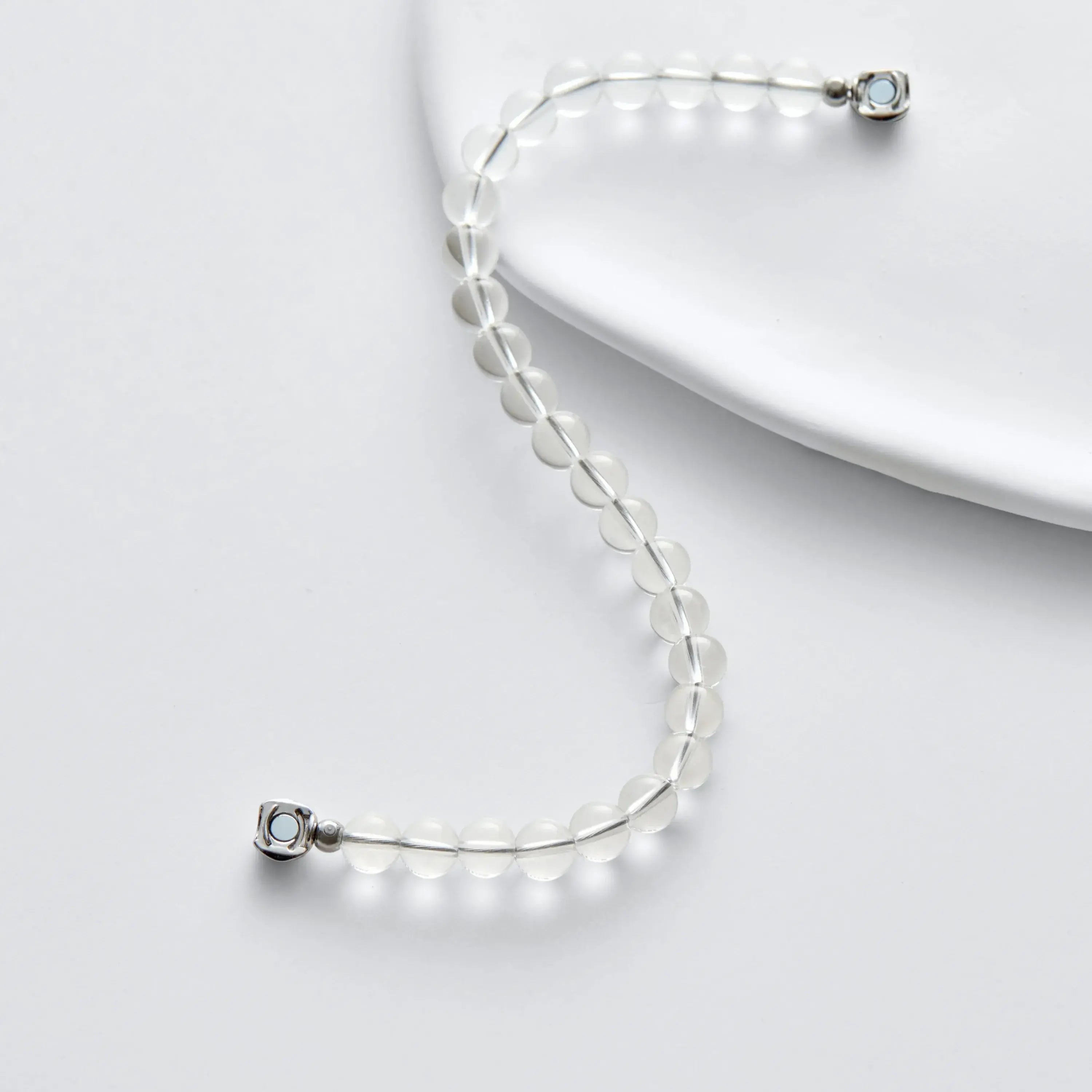Awakendust Clear Quartz Magnetic Clasp Bracelet