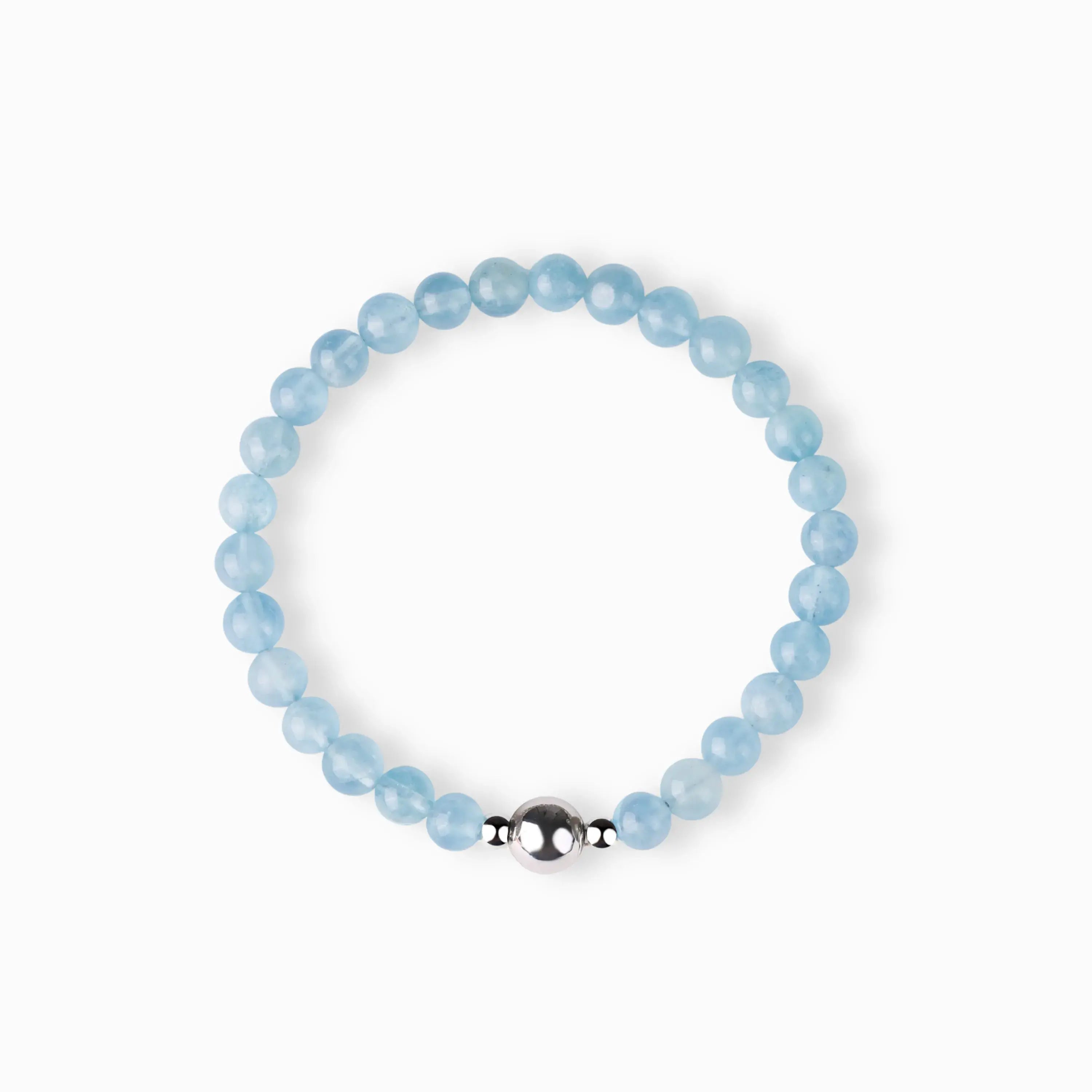 Deep-color Aquamarine Magnetic Clasp Bracelet